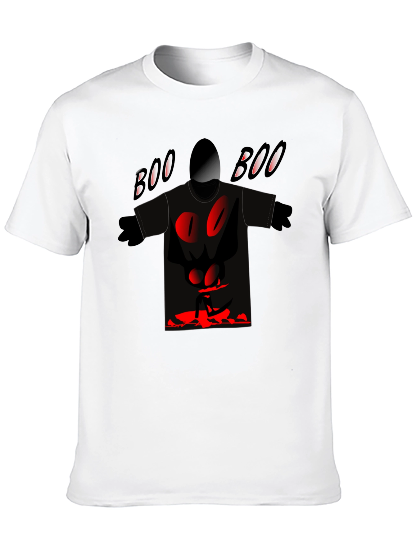Black Spooky "Boo" Graphic Tee - Black Cotton Blend view 10