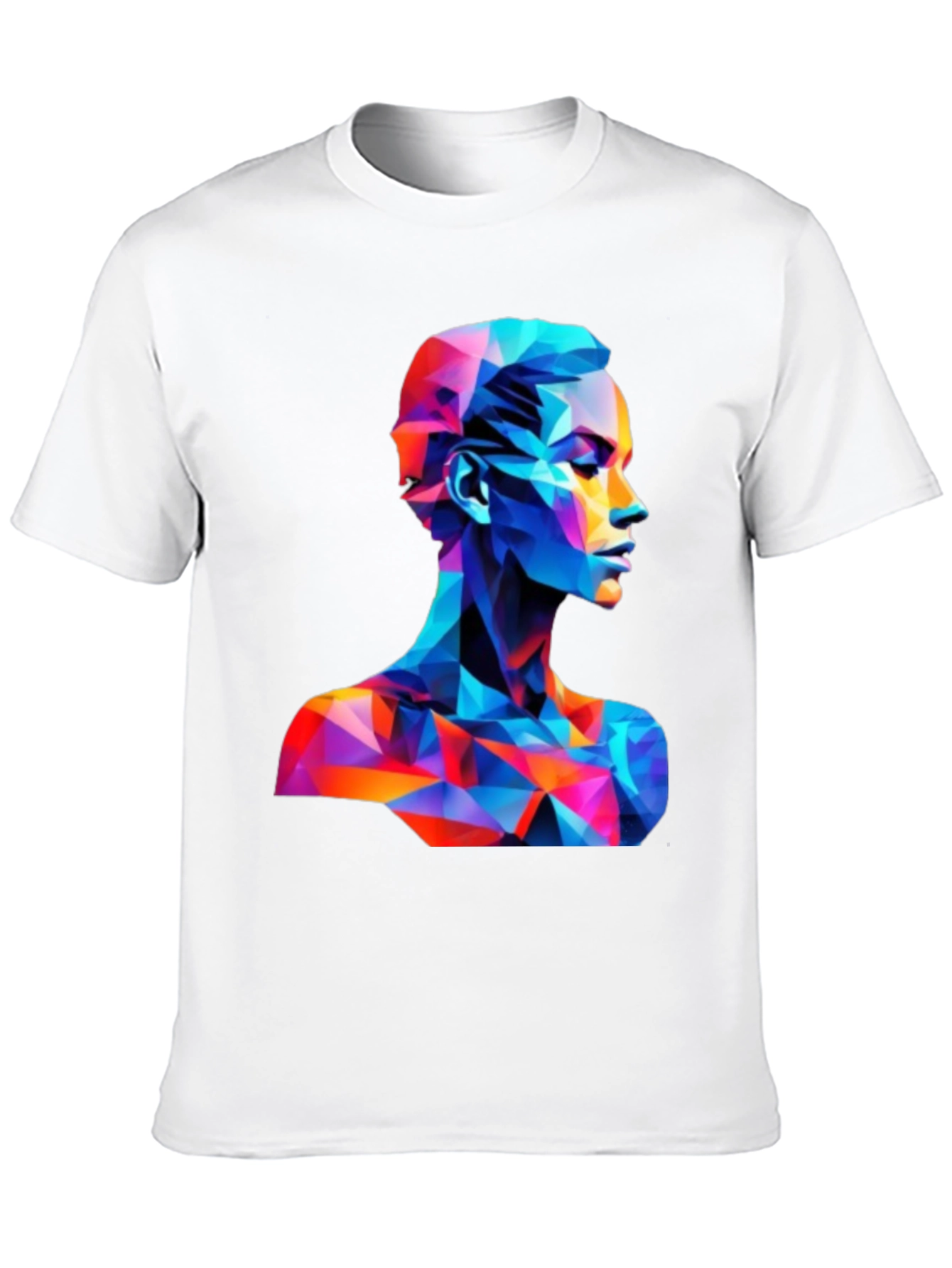 Abstract Geometric Face Graphic Black T-Shirt - 10
