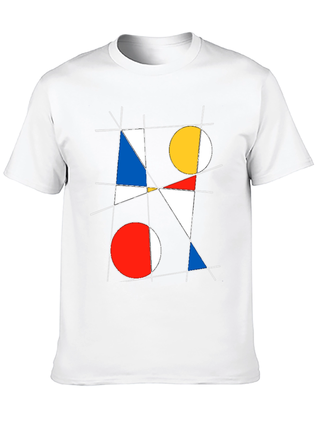 Black Geometric Abstract Art Graphic T-Shirt view 10