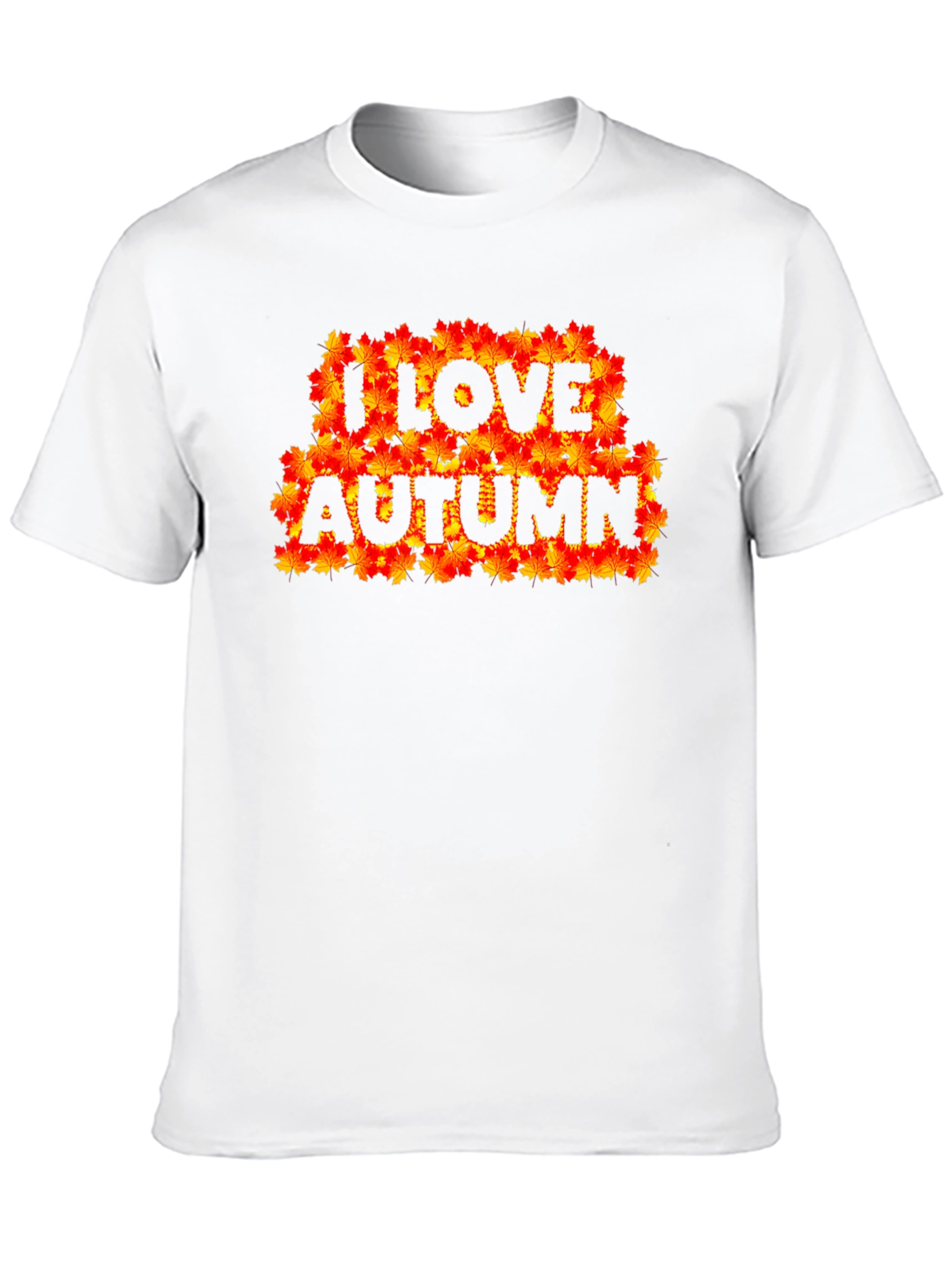 Black I Love Autumn Fall Leaves Black Graphic T-Shirt view 10