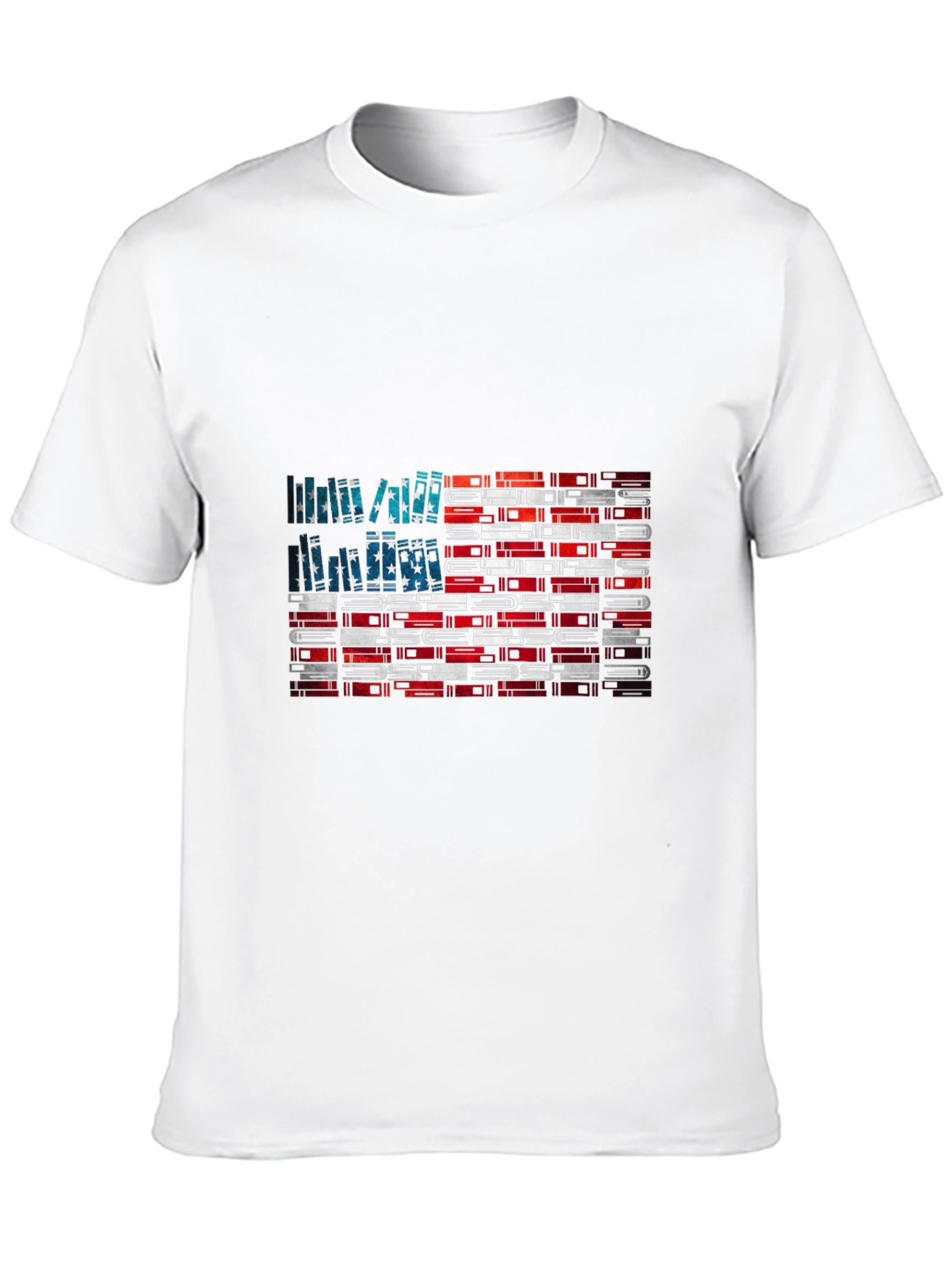 Black American Flag Books T-Shirt view 10