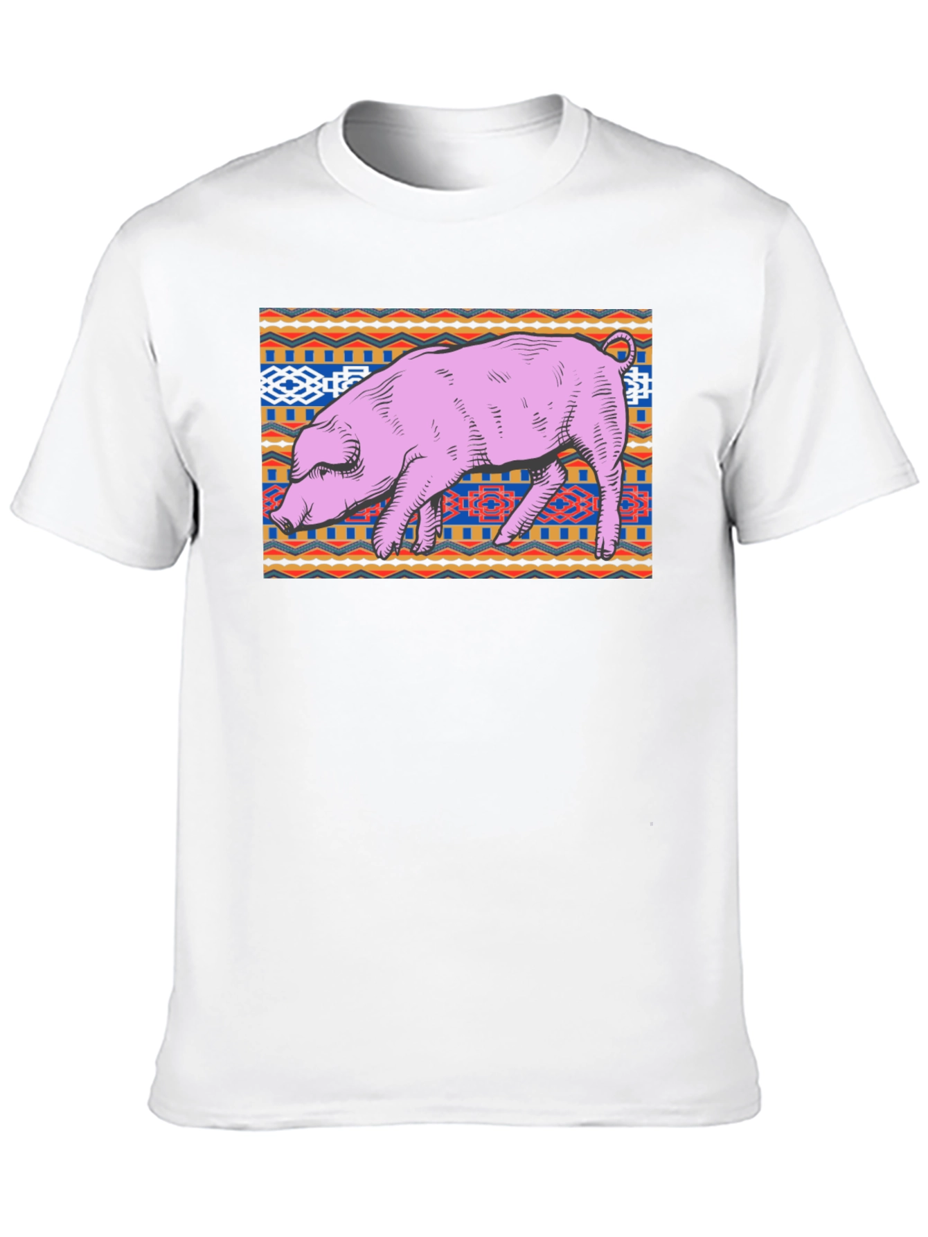 Black Pig Graphic Tee - Unique Tribal Pattern, Casual Cotton Shirt view 10