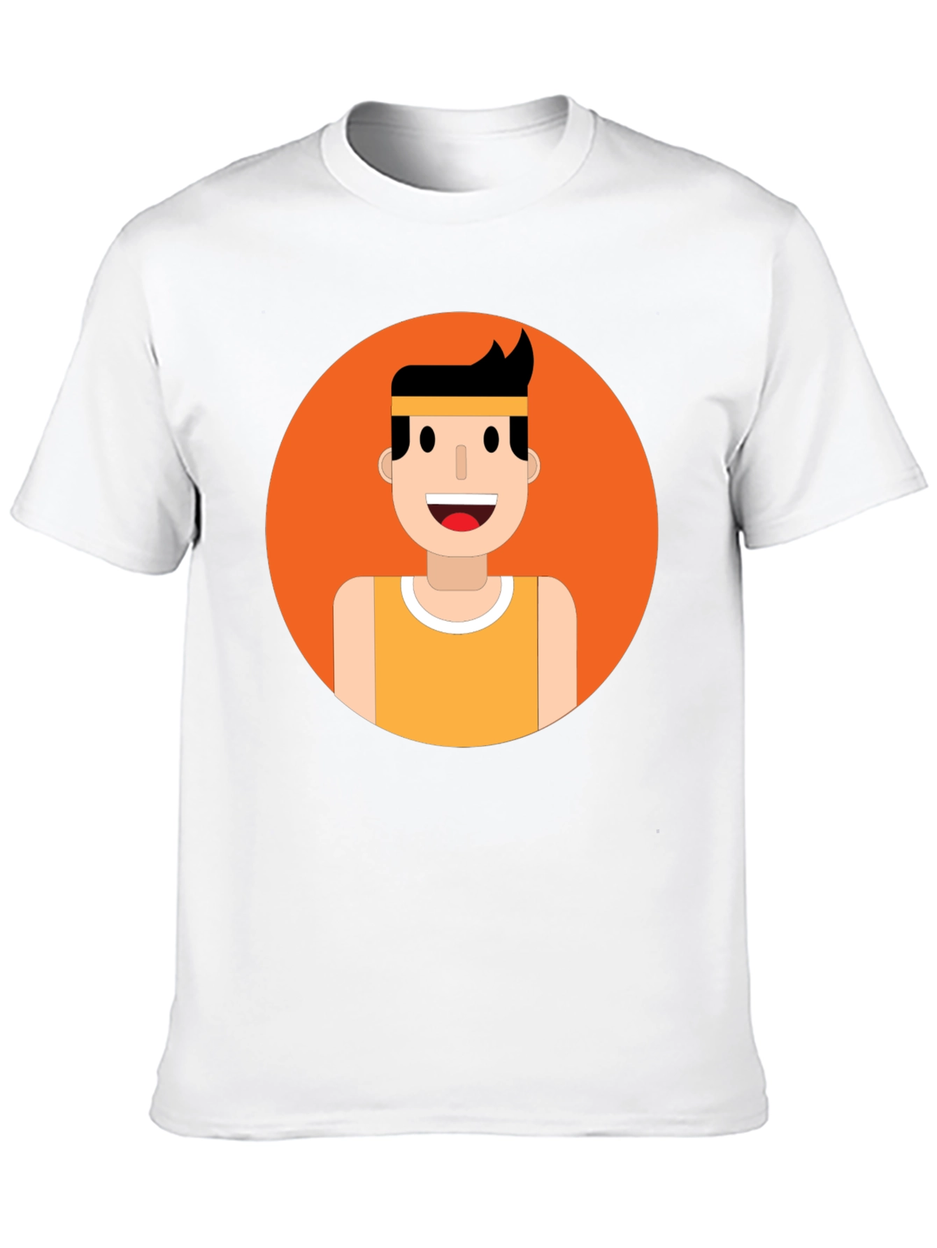 Black Men's Graphic Tee - Smiling Runner Design view 10