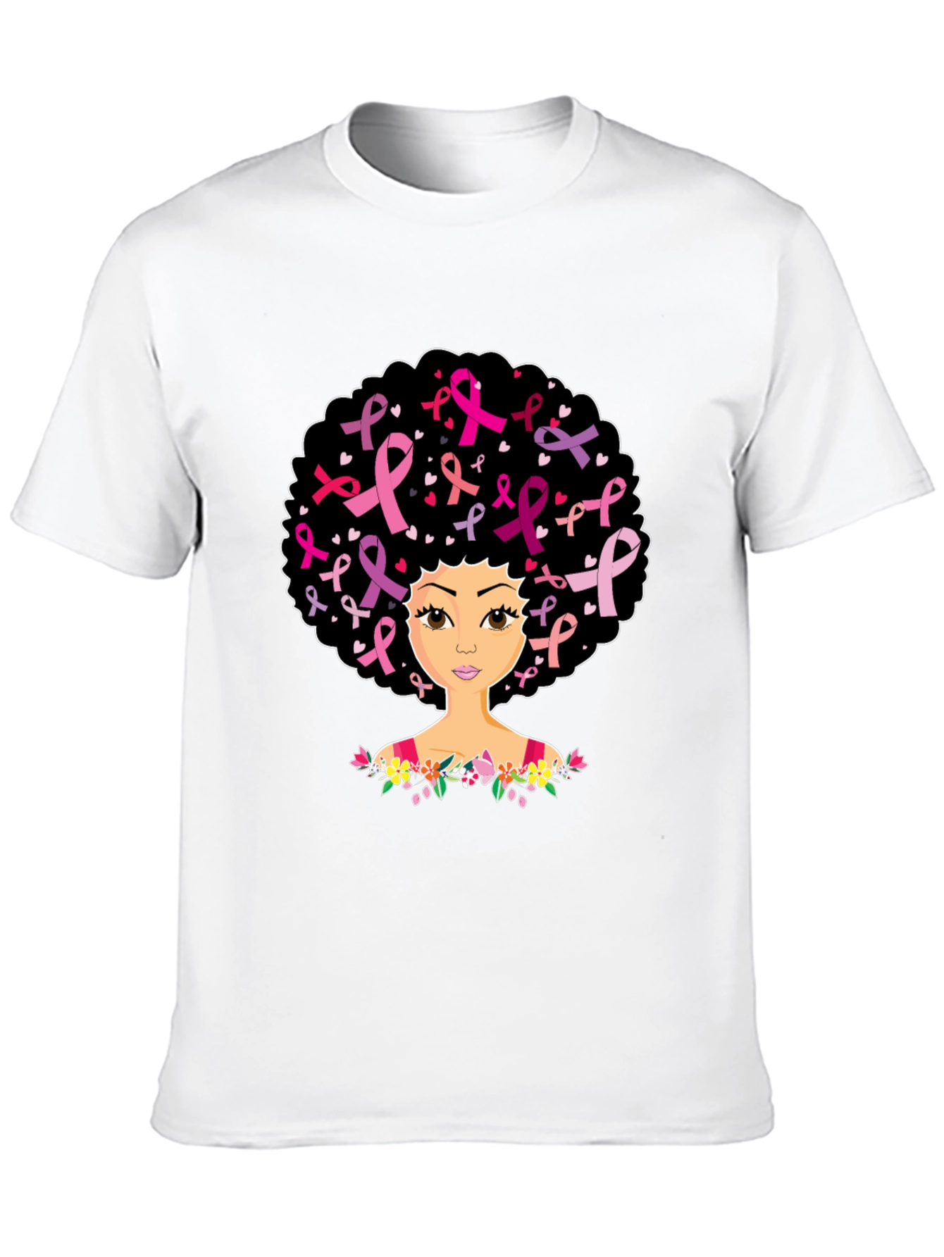 Breast Cancer Awareness Afro Woman T-Shirt - 10