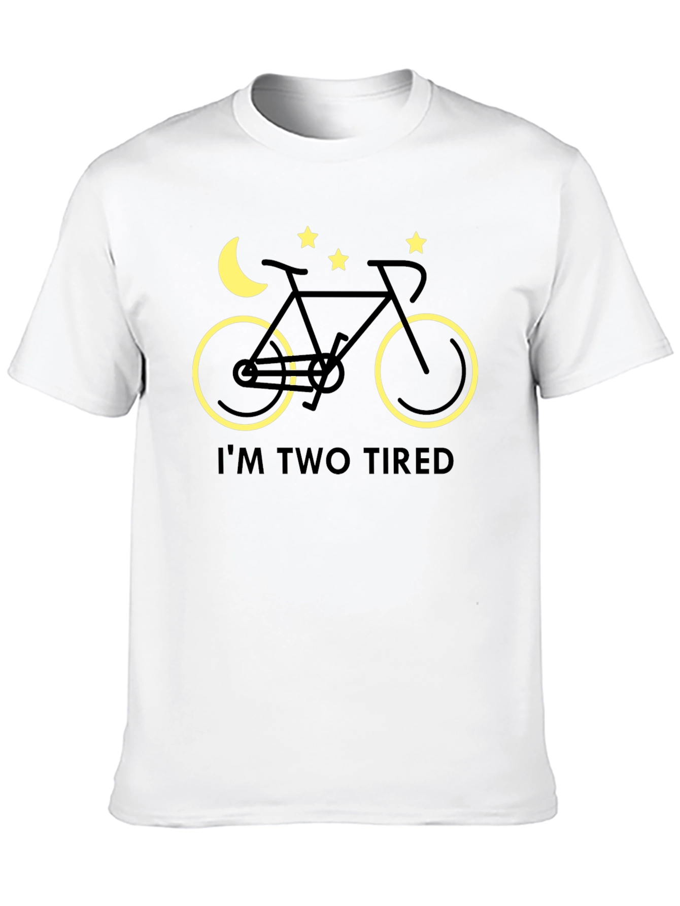 Black I'm Two Tired Bike T-Shirt - Night Ride Funny Tee view 10