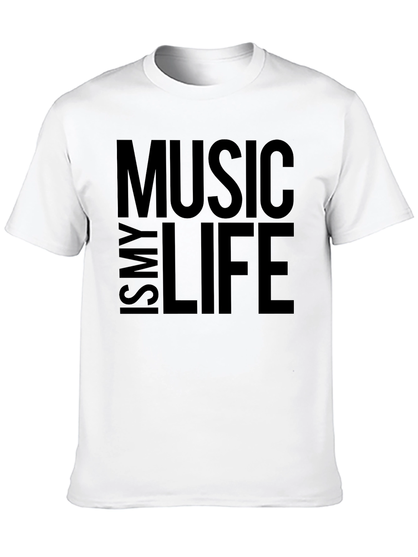 Black Music is My Life T-Shirt - Black Crew Neck Tee view 10
