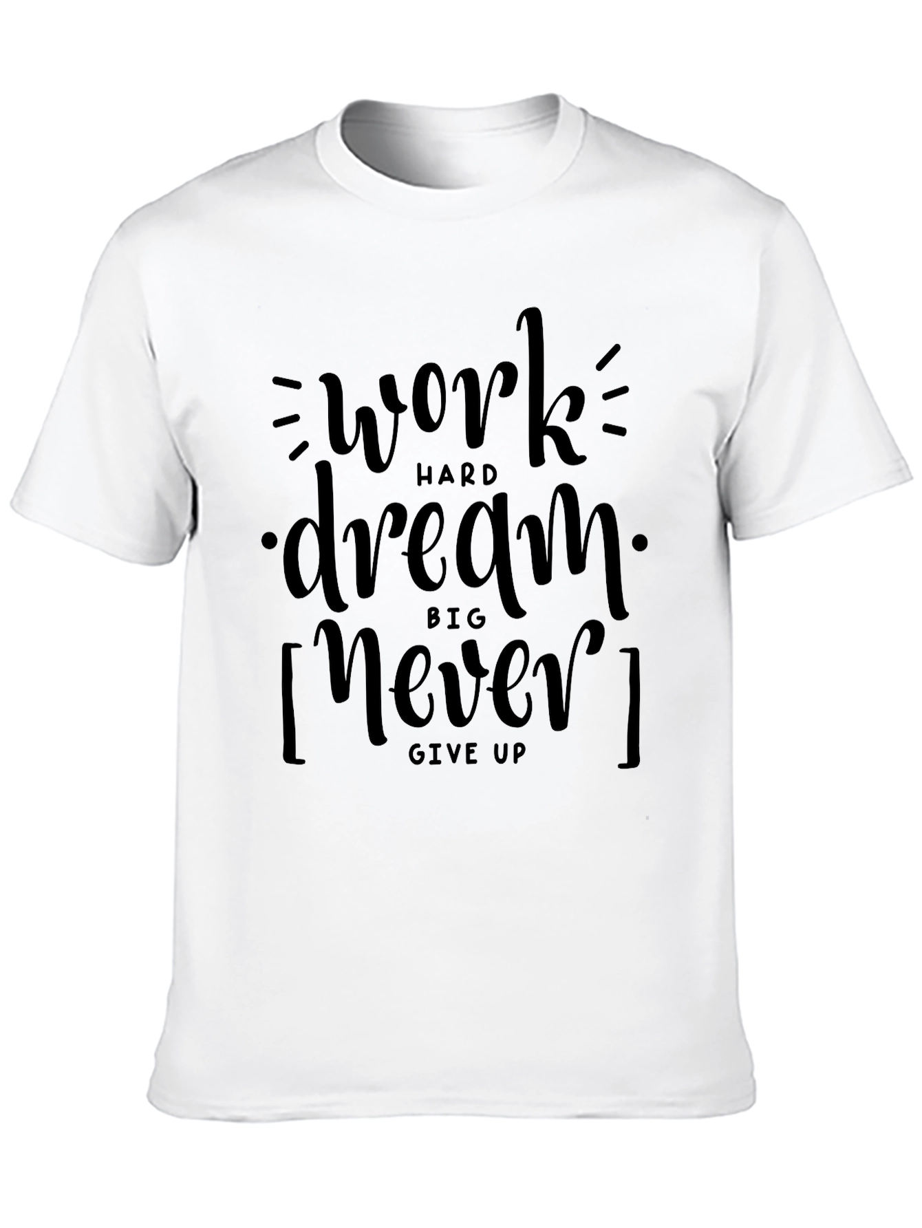 Black Motivational Black Graphic Tee: Work Hard, Dream Big view 10