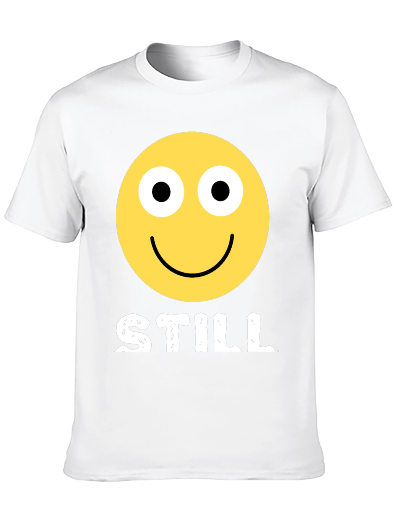 Black STILL Smiley Face Graphic Tee - Adult Humor Black T-Shirt view 10