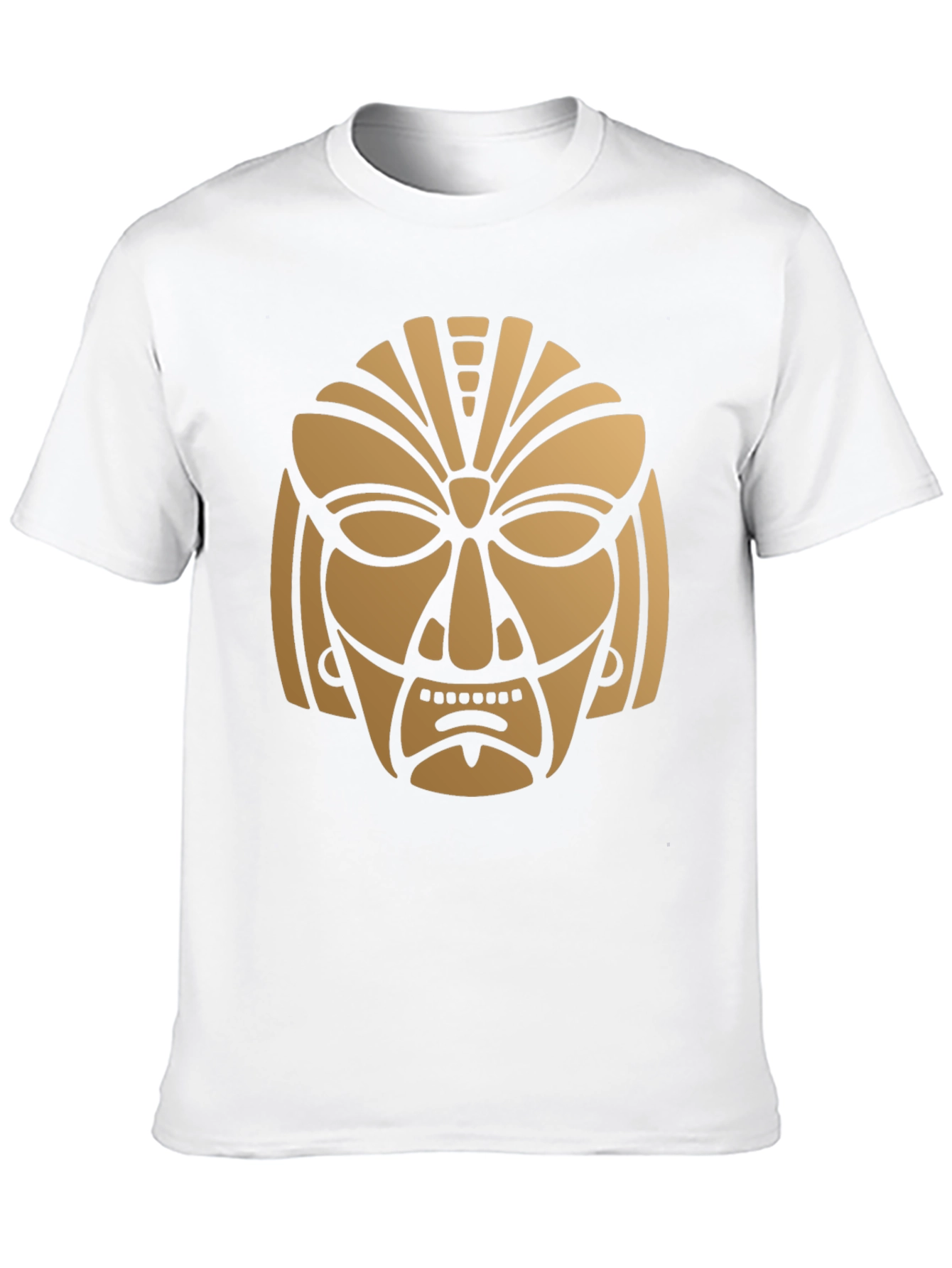 Black Tribal Mask Graphic Print T-Shirt - Black view 10