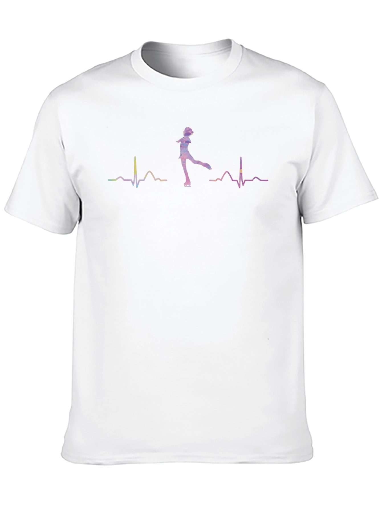Black Figure Skating Heartbeat T-Shirt view 10