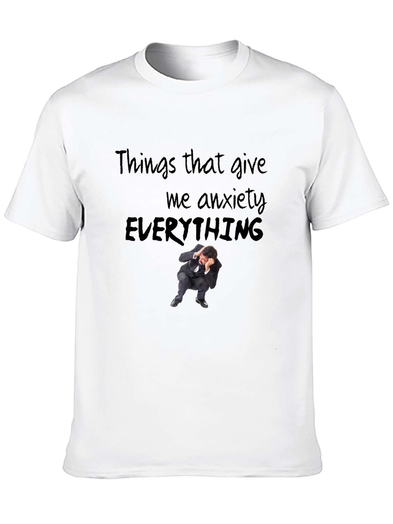 Black Anxiety Everything Graphic T-Shirt - Soft Cotton Blend view 10