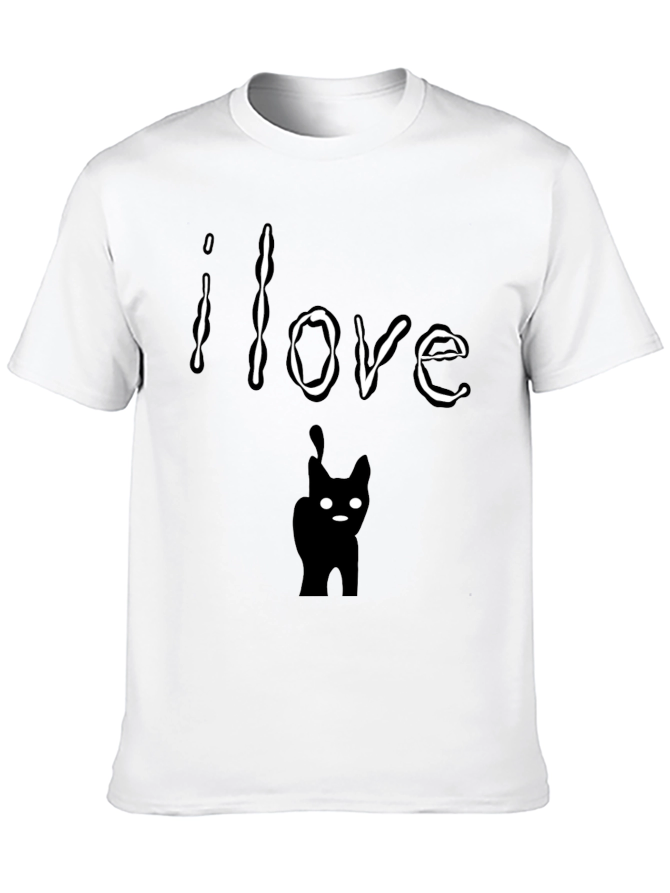 Black I Love Cats Graphic T-Shirt - Soft Cotton Tee view 10