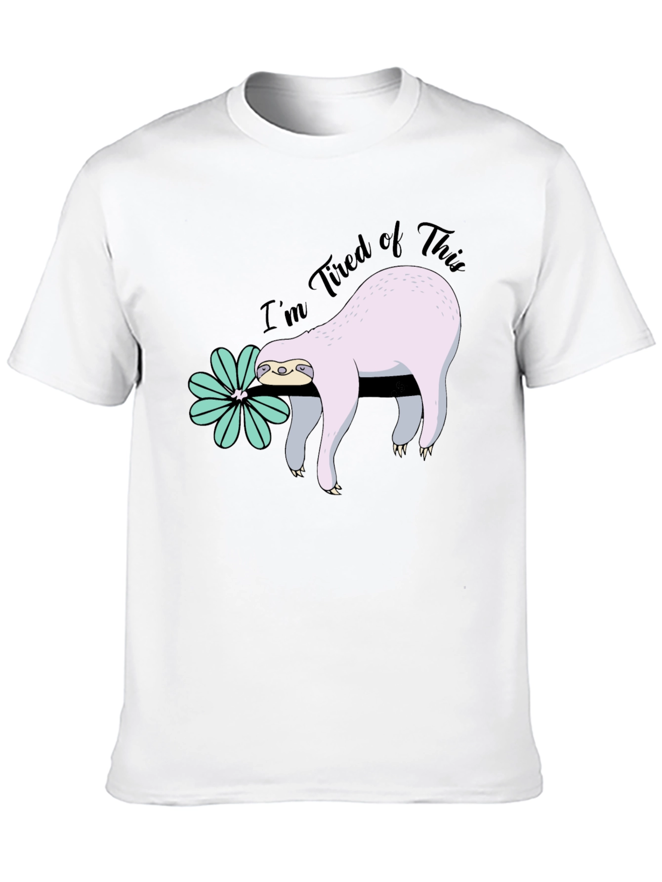 Black I'm Tired of This Sloth T-Shirt view 10