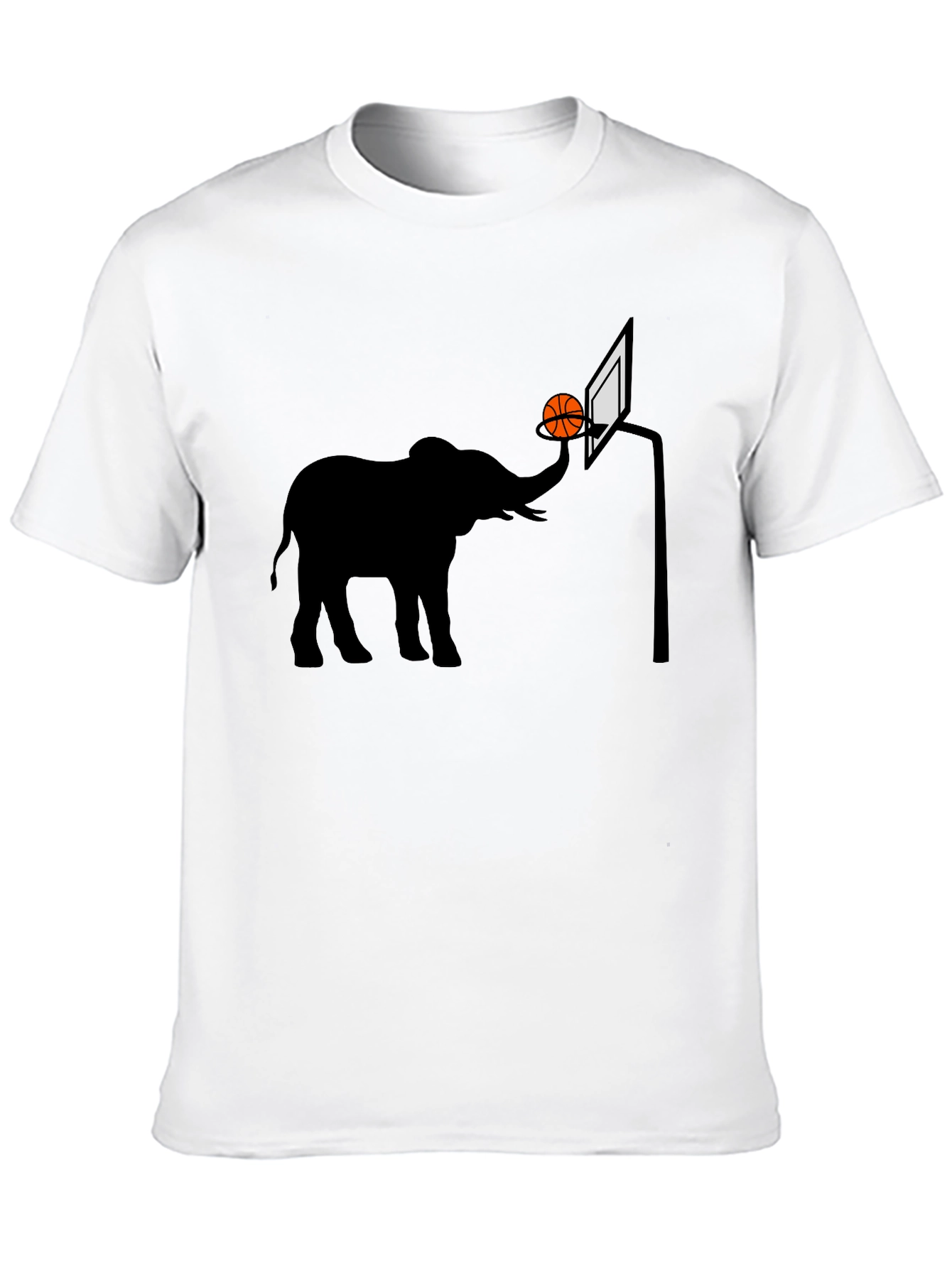 Black Elephant Basketball Graphic Tee - Novelty T-Shirt view 10