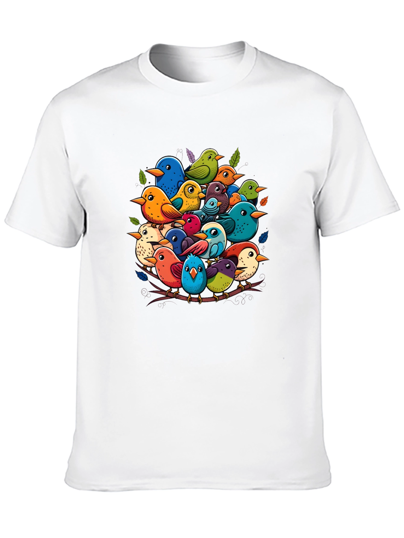 Black Colorful Birds Nest T-Shirt - Nature Lover's Tee view 10