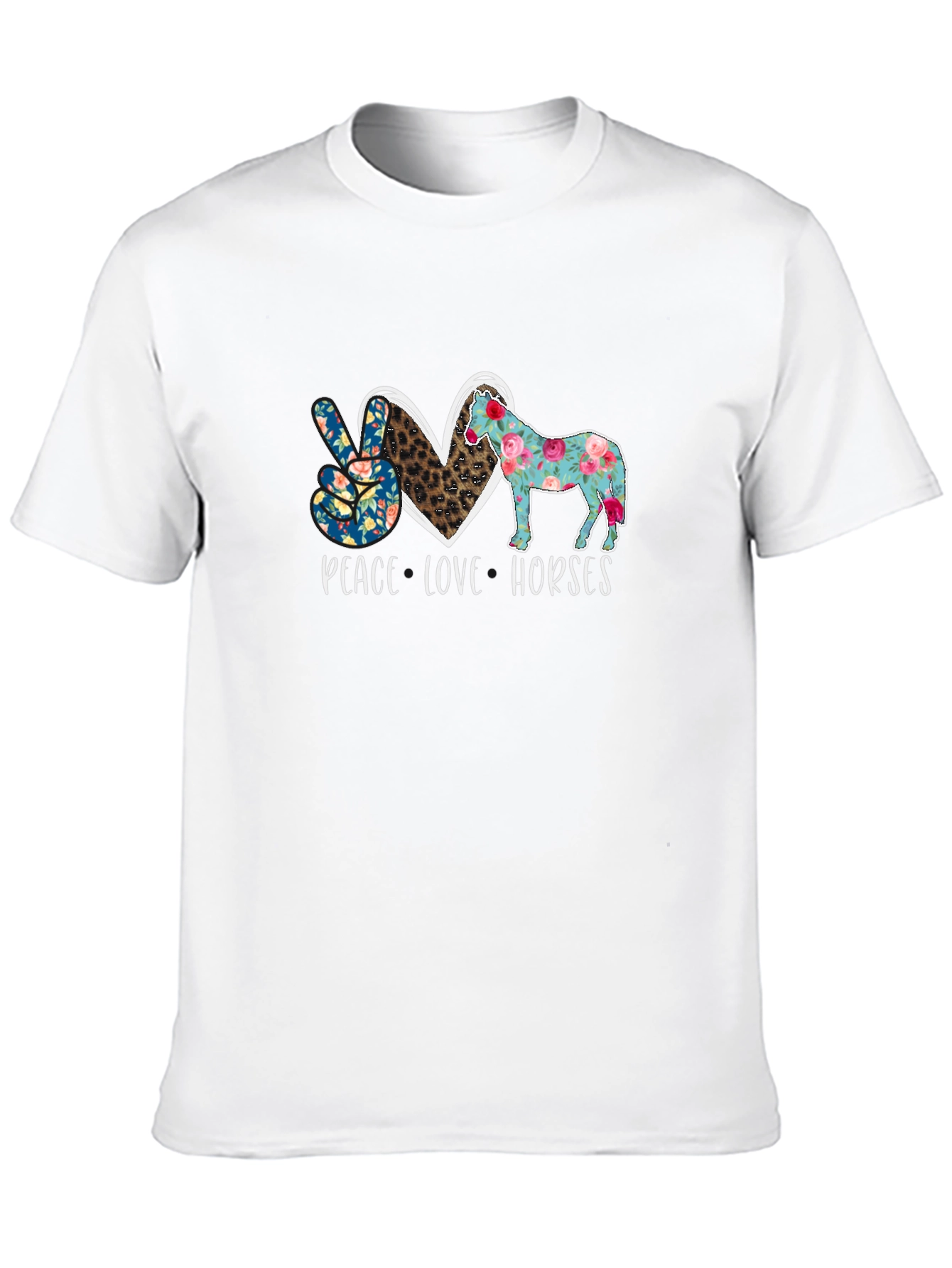 Black Peace Love Horses Graphic Tee view 10