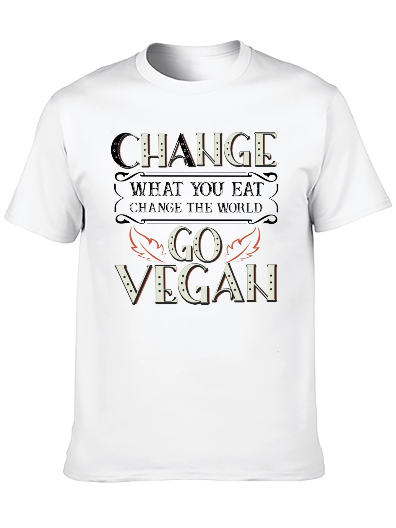 Black Change Go Vegan T-Shirt - Eat to Change the World view 10