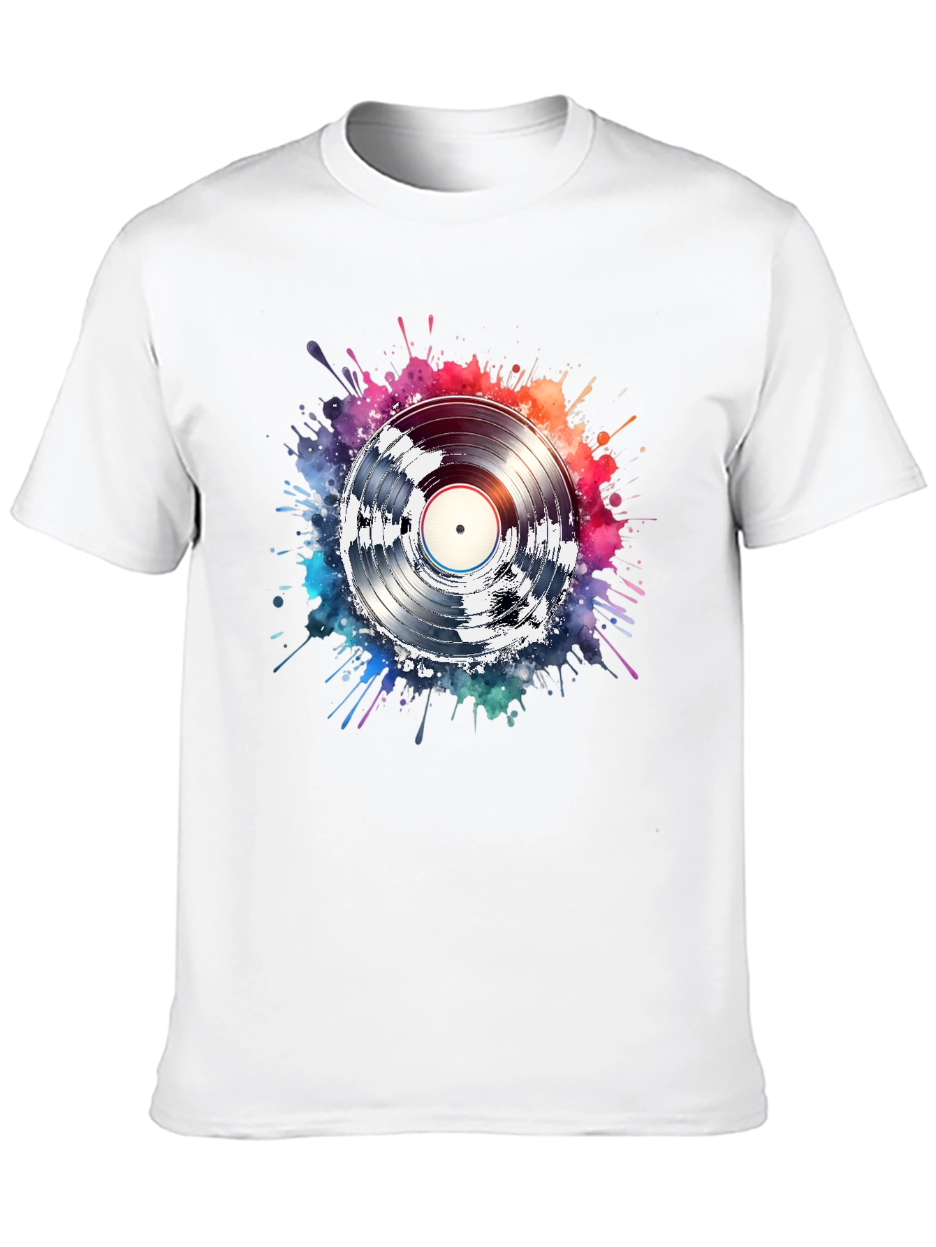 Black Vinyl Record Splash Graphic Tee view 10