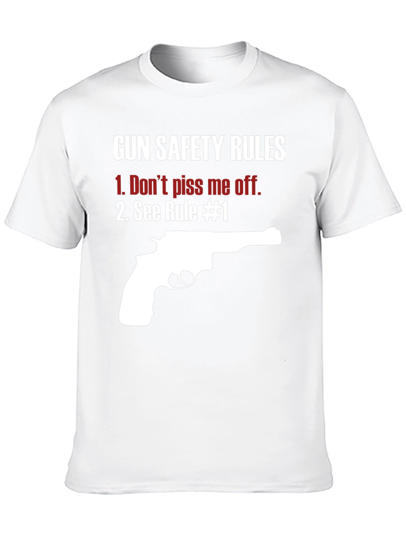 Black Gun Safety Rules Graphic T-Shirt view 10