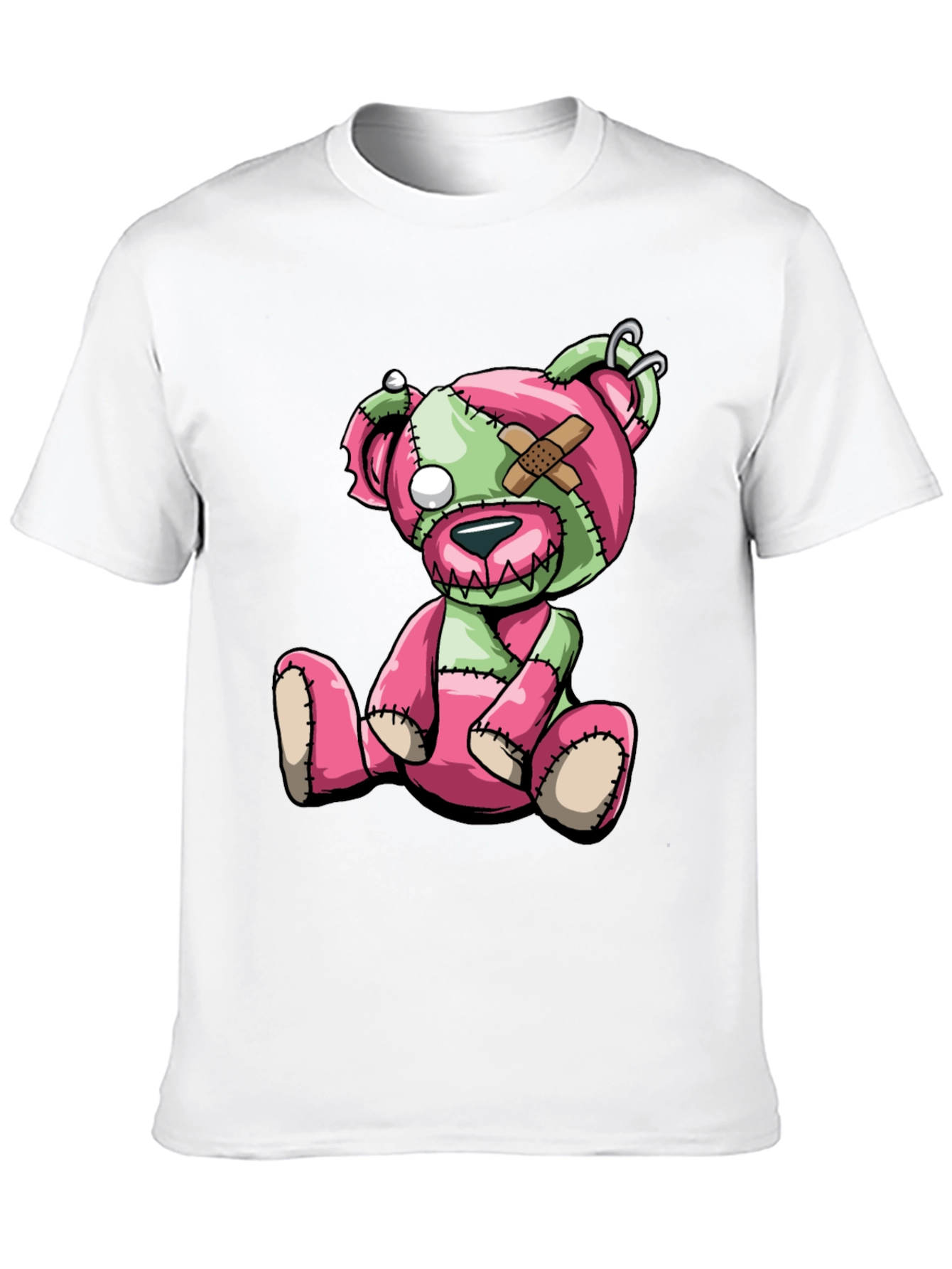 Black Creepy Cute Zombie Teddy Bear Graphic Tee view 10