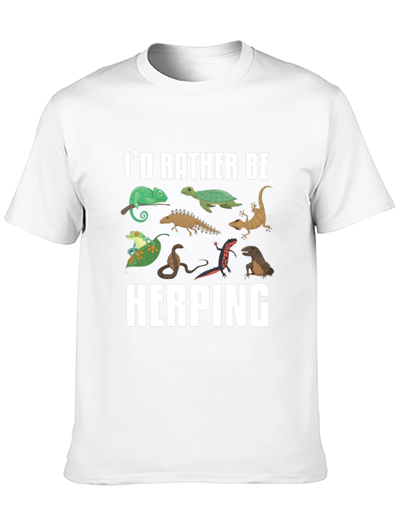 Black Herping Reptile T-Shirt - I'd Rather Be Herping view 10