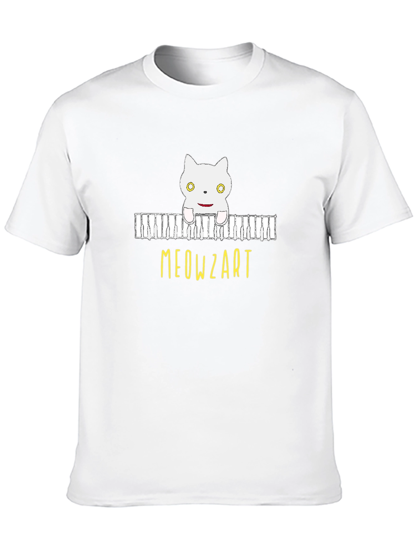 Black Meowzart Cat Piano T-Shirt - Music Lover Tee view 10