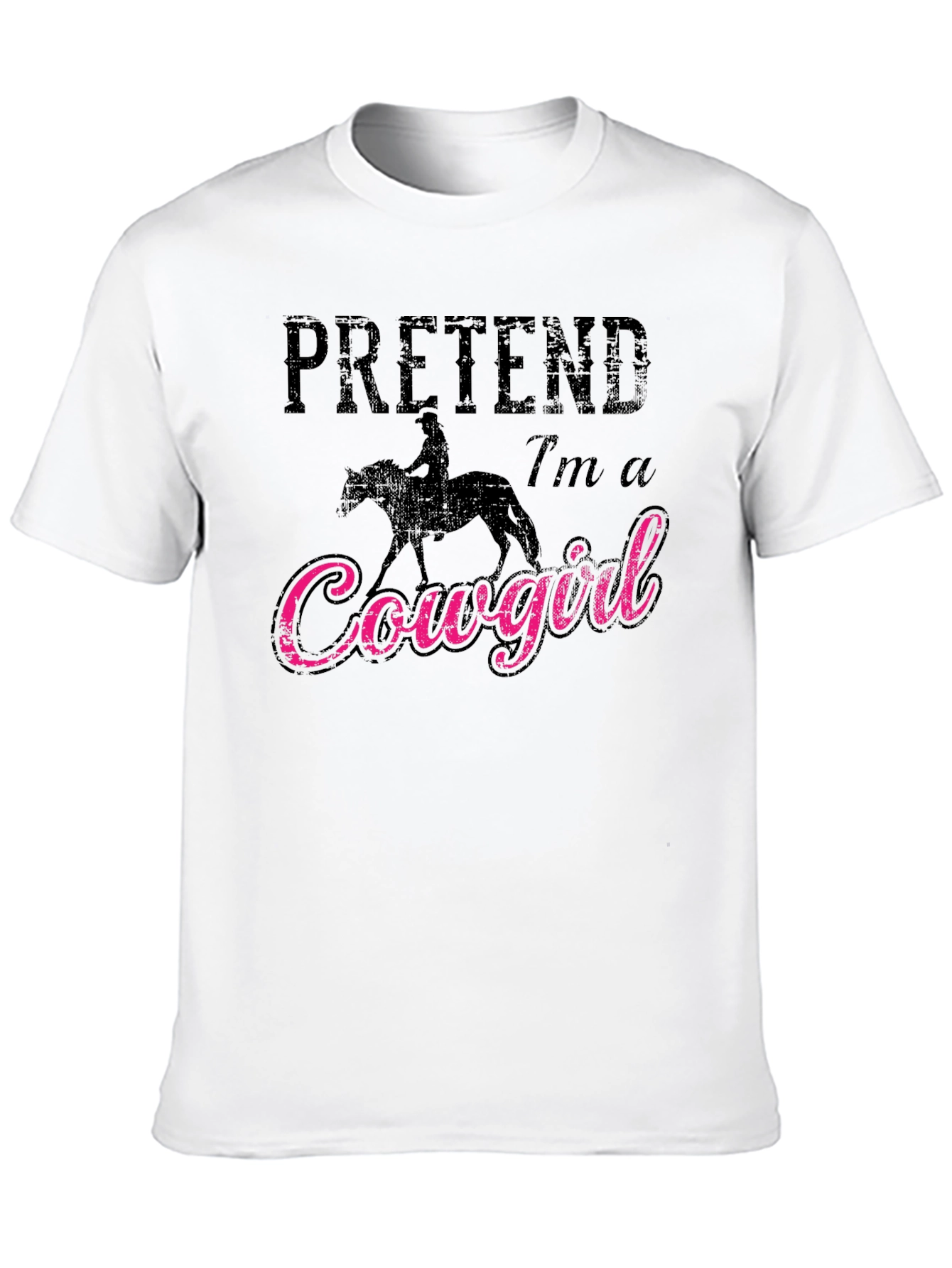 Black Pretend I'm a Cowgirl Graphic T-Shirt view 10
