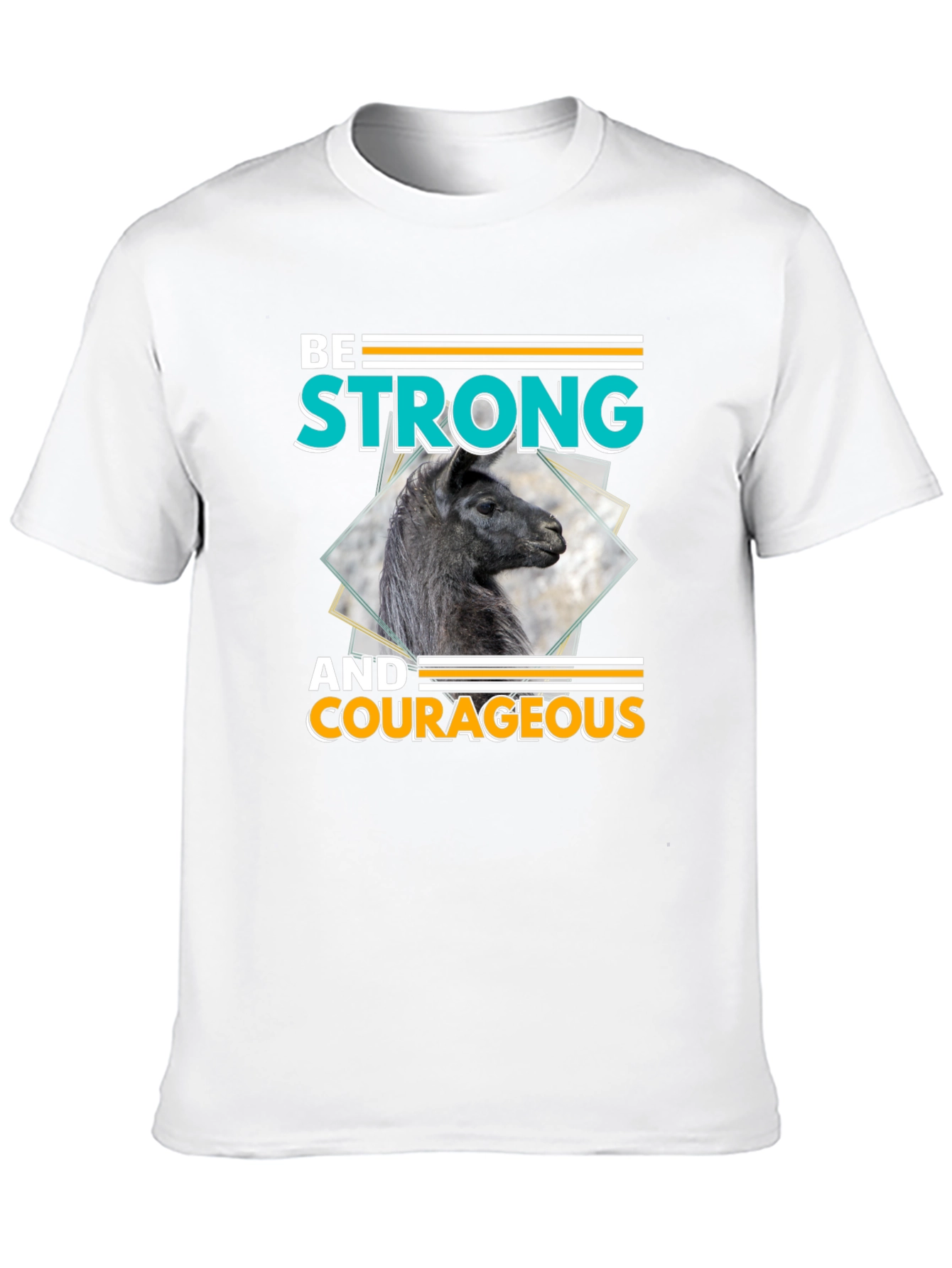 Black Be Strong & Courageous Llama Graphic T-Shirt view 10