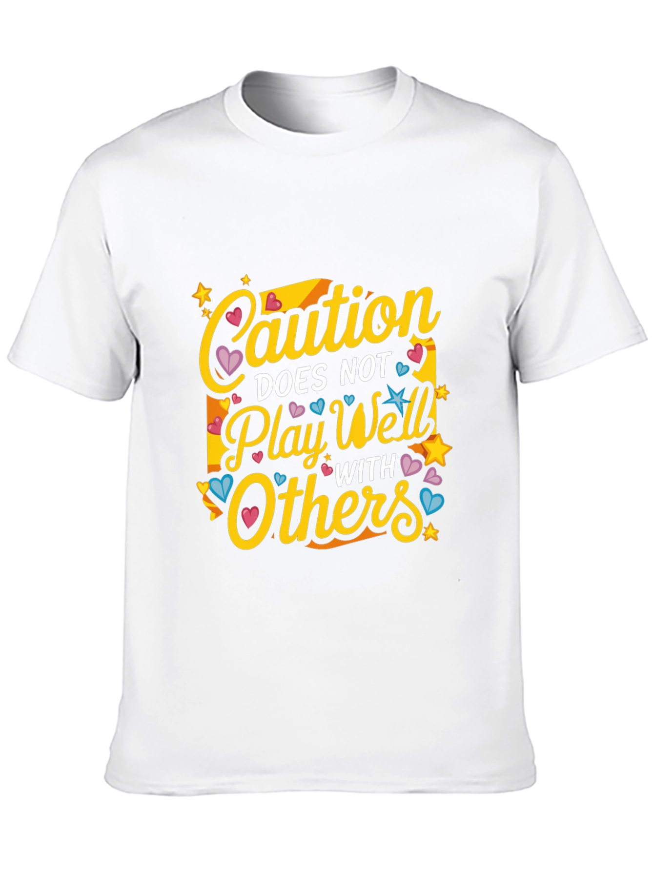 Black Caution Does Not Play Well With Others Graphic T-Shirt view 10