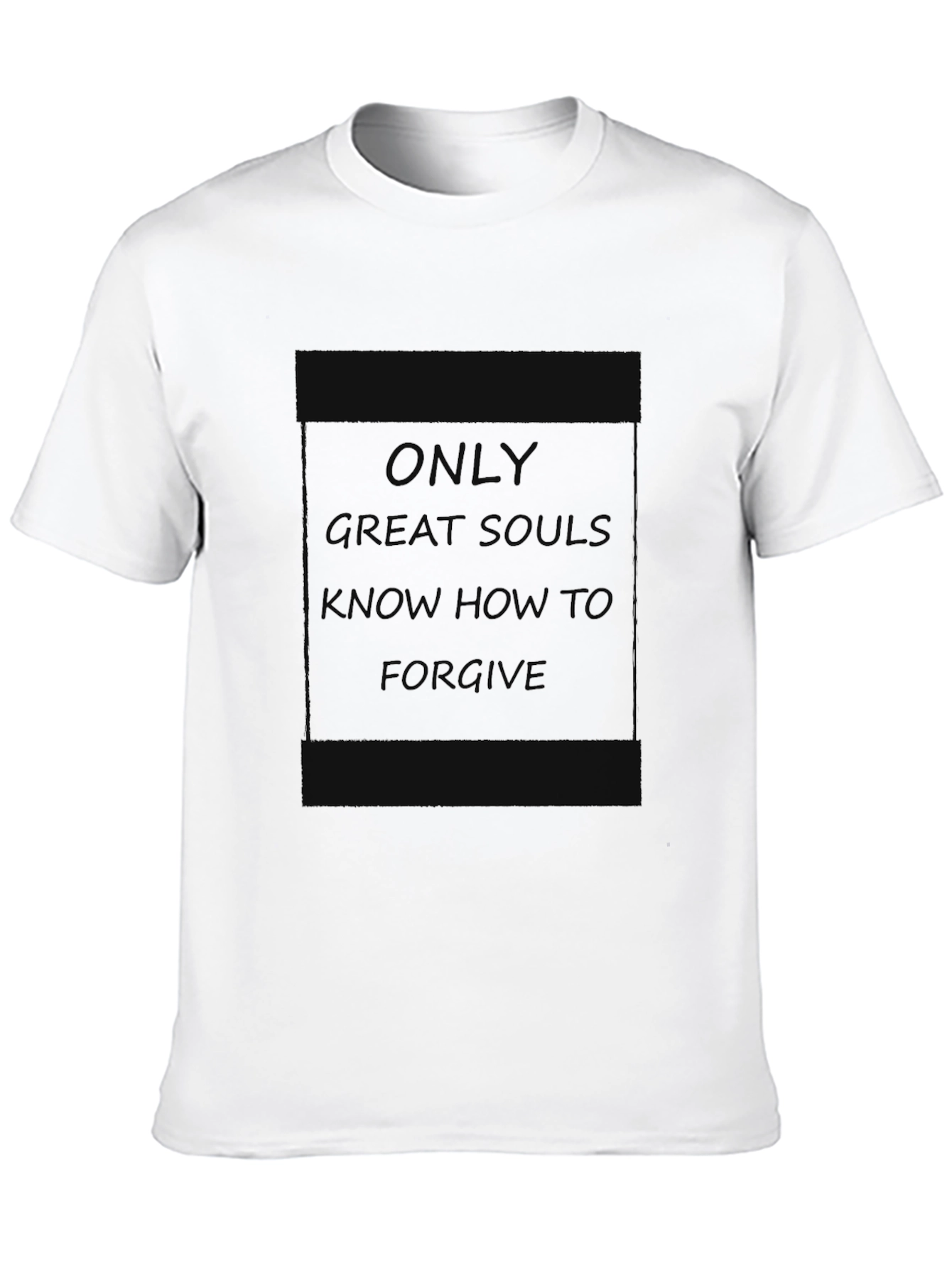 Black Great Souls T-Shirt - Forgive Design - Black Cotton Tee view 10