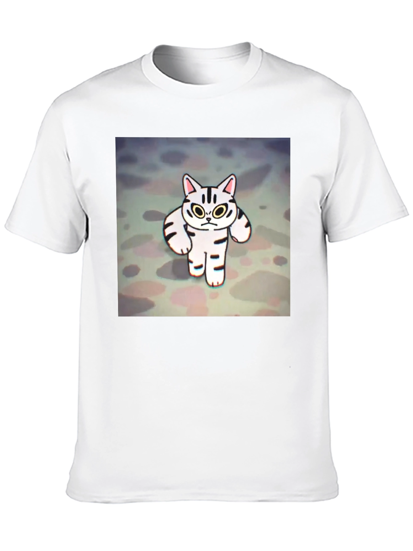 Black Funny Cat Graphic Tee - Black Cotton T-Shirt view 10