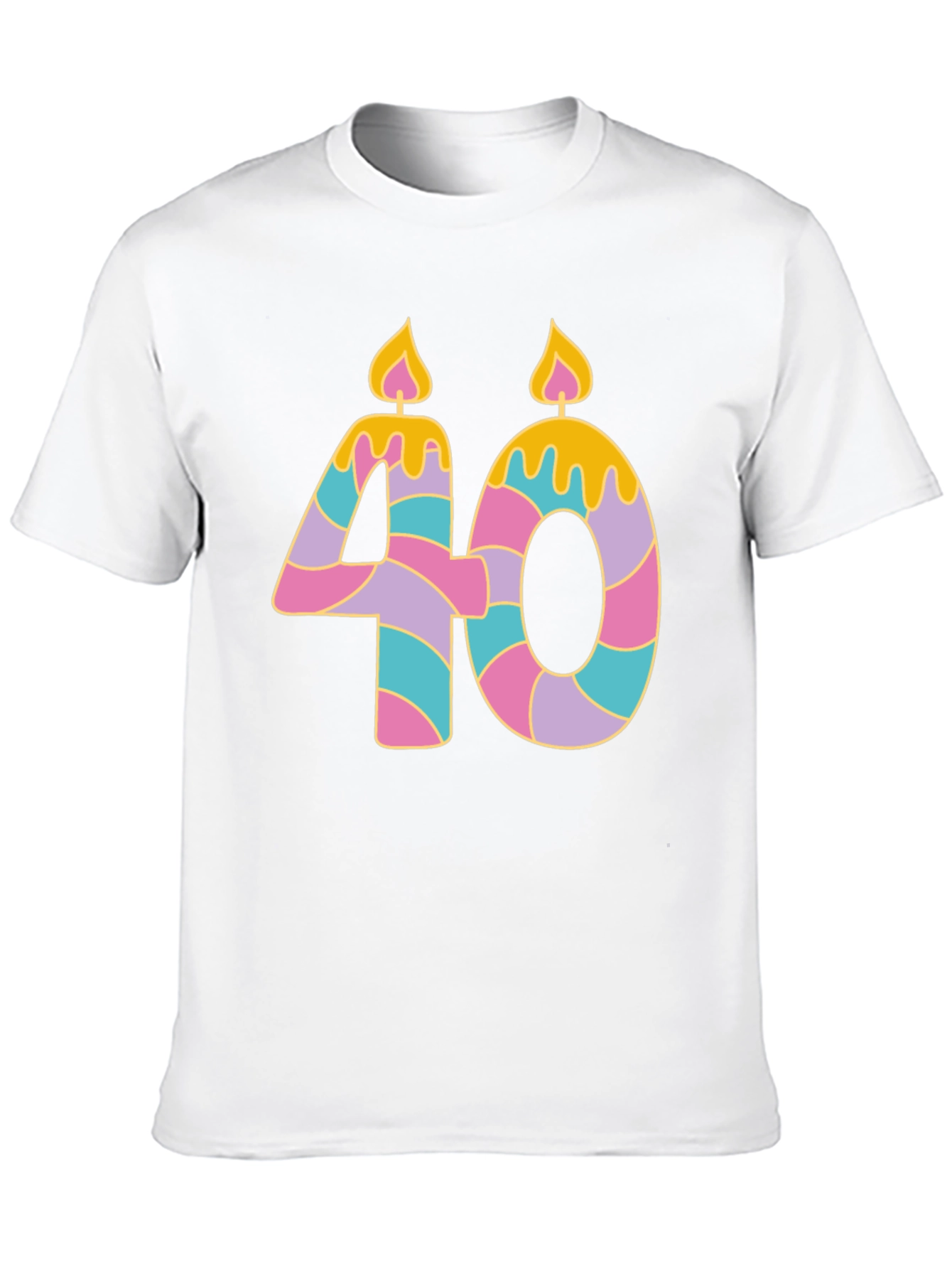 Black Novelty 40th Birthday Candle T-Shirt view 10