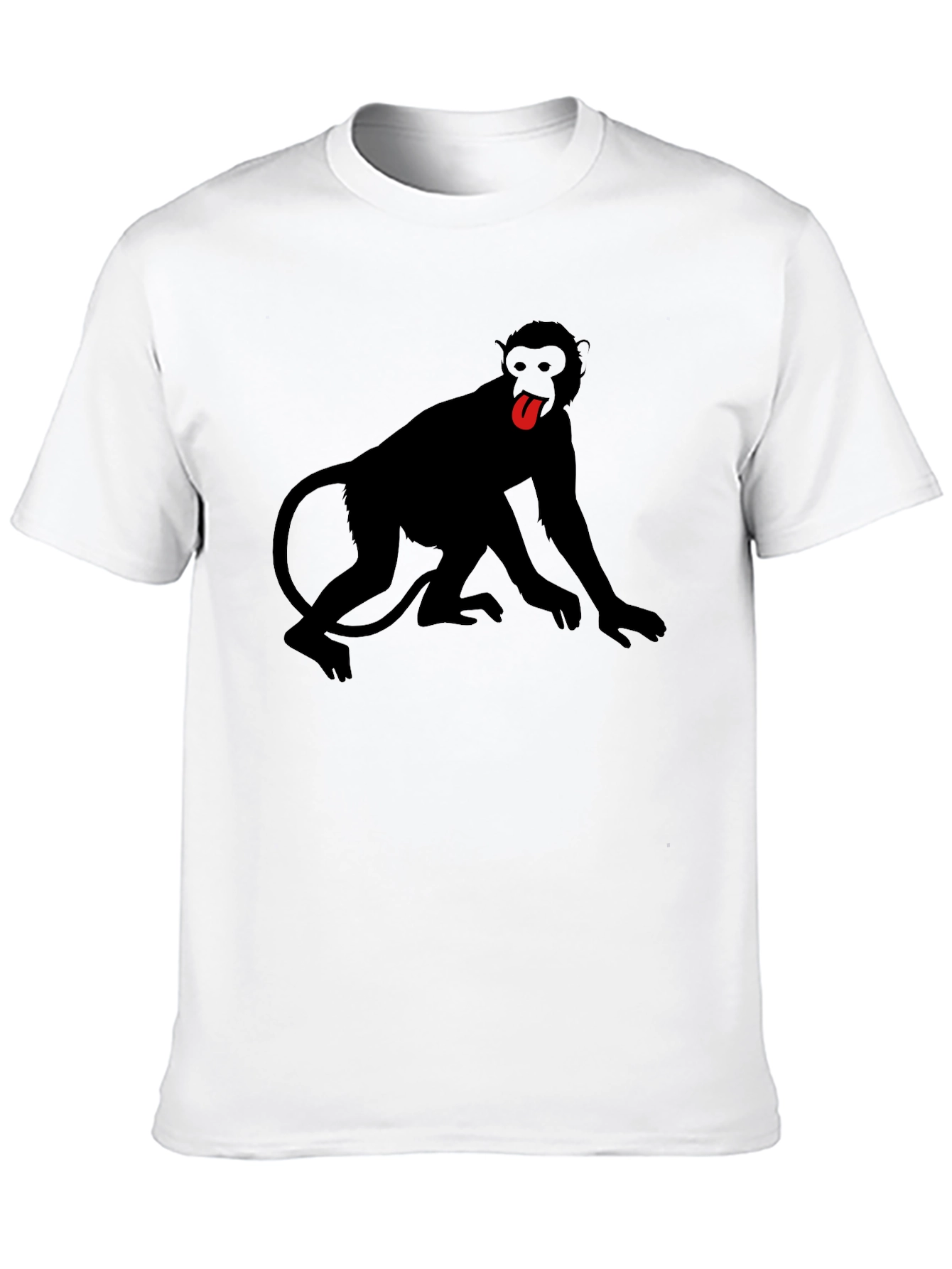 Black Monkey Tongue Out Graphic Tee - Black view 10