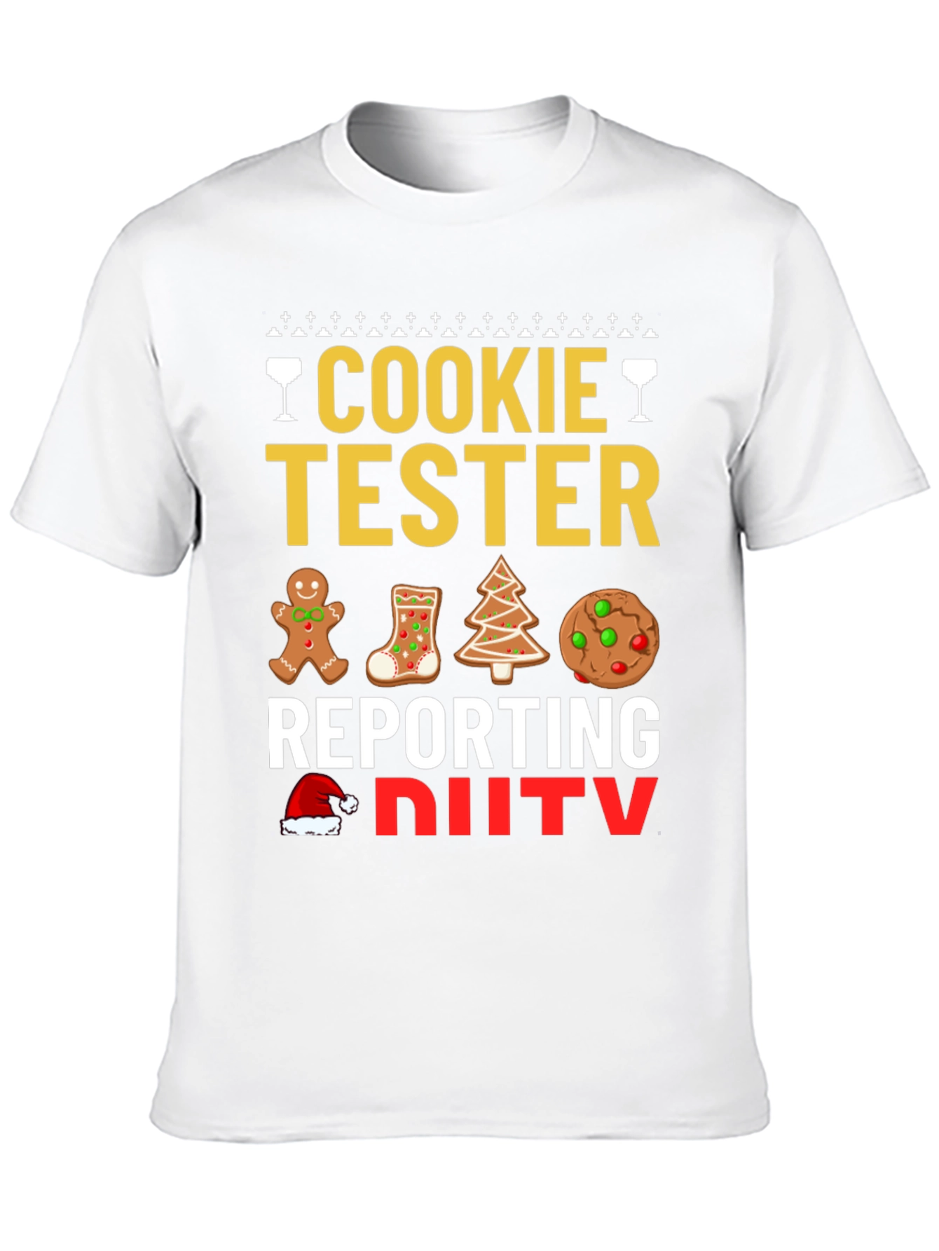Black Cookie Tester Reporting for Duty Christmas T-Shirt view 10