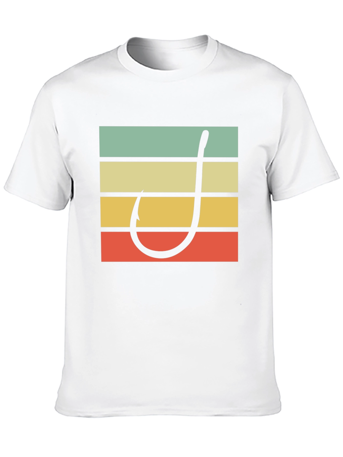 Black Retro Fishing Hook T-Shirt view 10