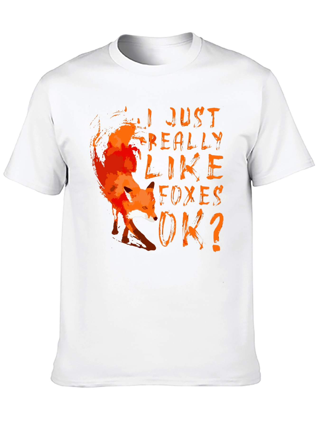 Black I Just Really Like Foxes OK T-Shirt view 10