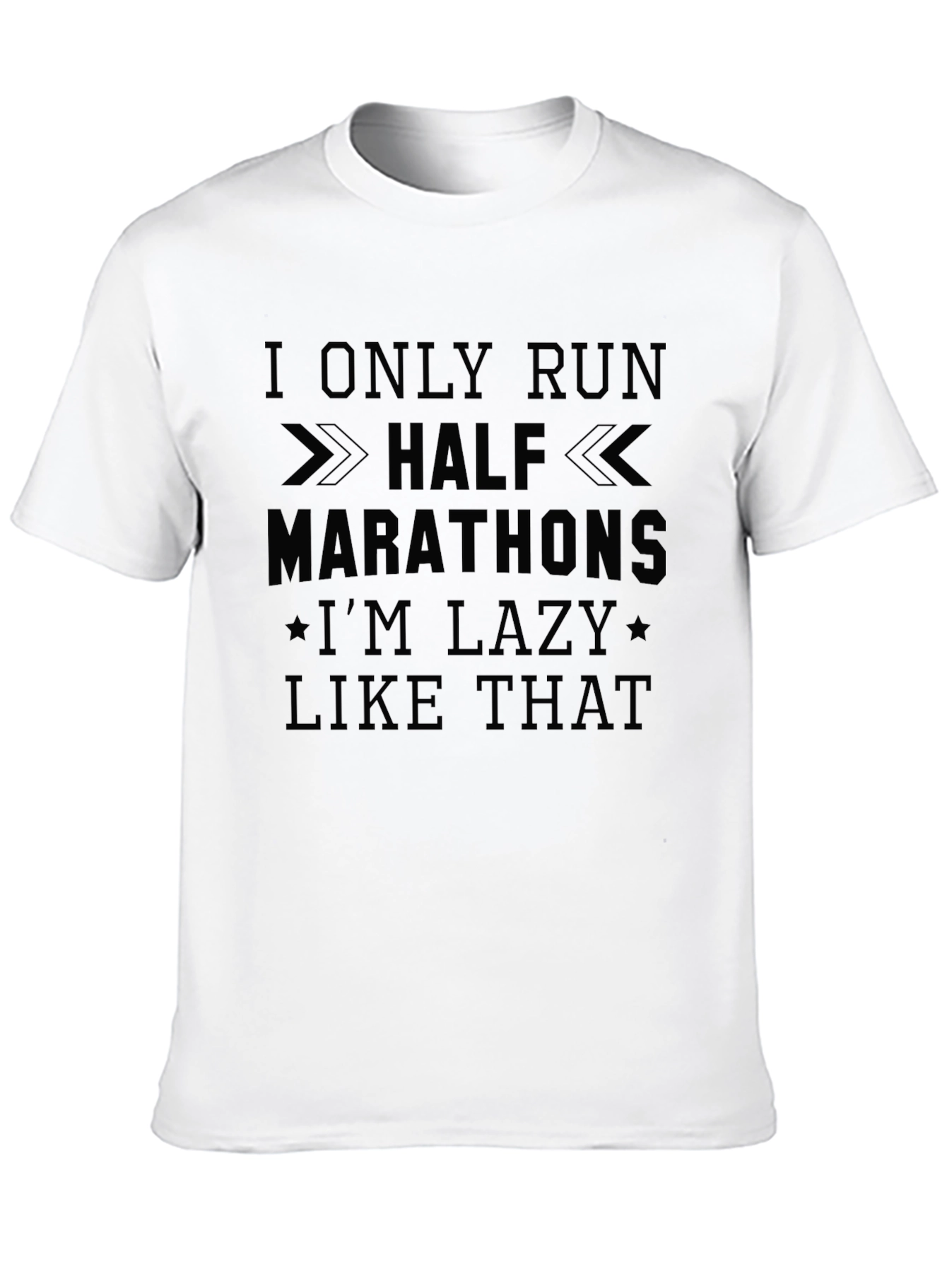 Black Funny Half Marathon Lazy Runner Black T-Shirt view 10