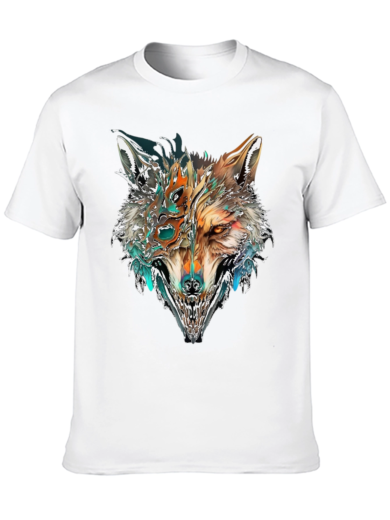 Black Abstract Wolf Graphic T-Shirt - Black view 10