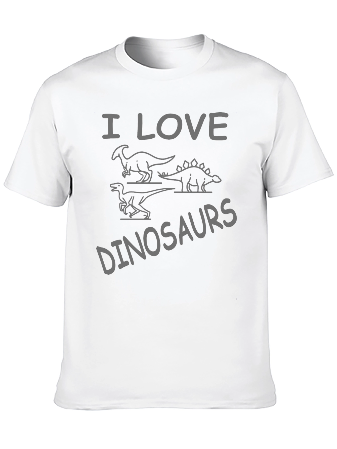 Black I Love Dinosaurs T-Shirt - Unisex Crew Neck Tee view 10