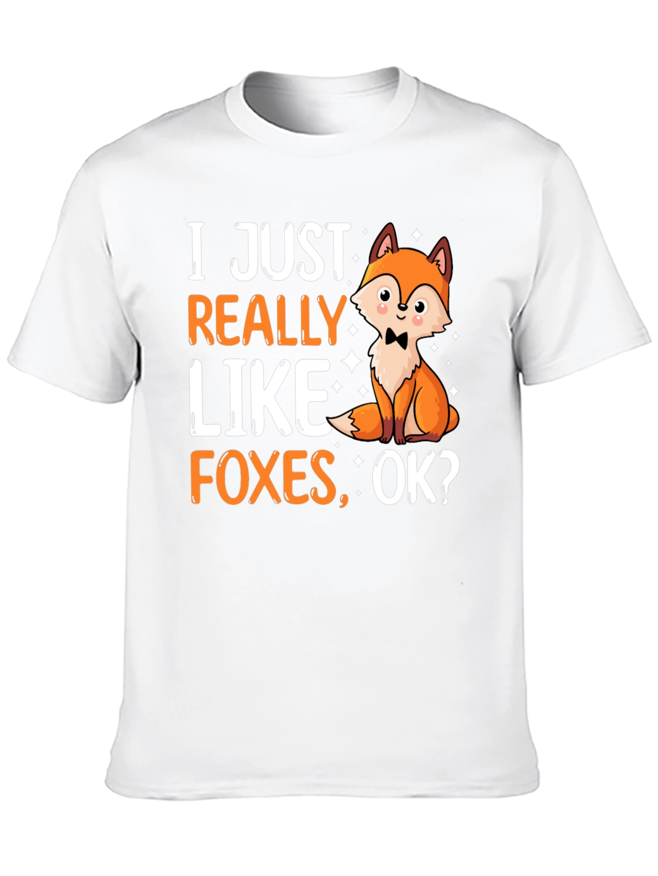 Black Funny Fox Lover T-Shirt - "I Just Really Like Foxes, OK?" view 10