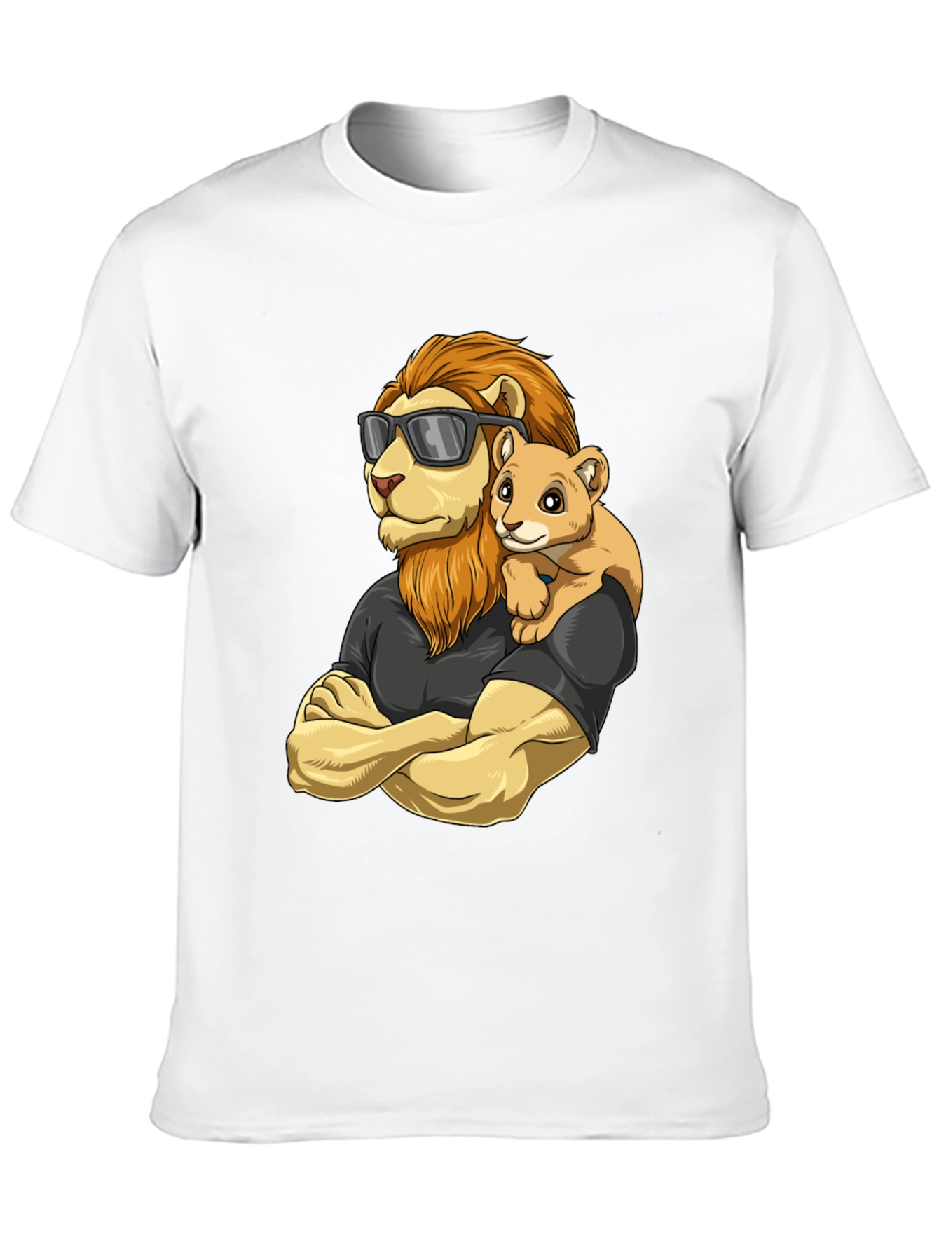Black Lion Dad & Cub T-Shirt - Father's Day Gift view 10