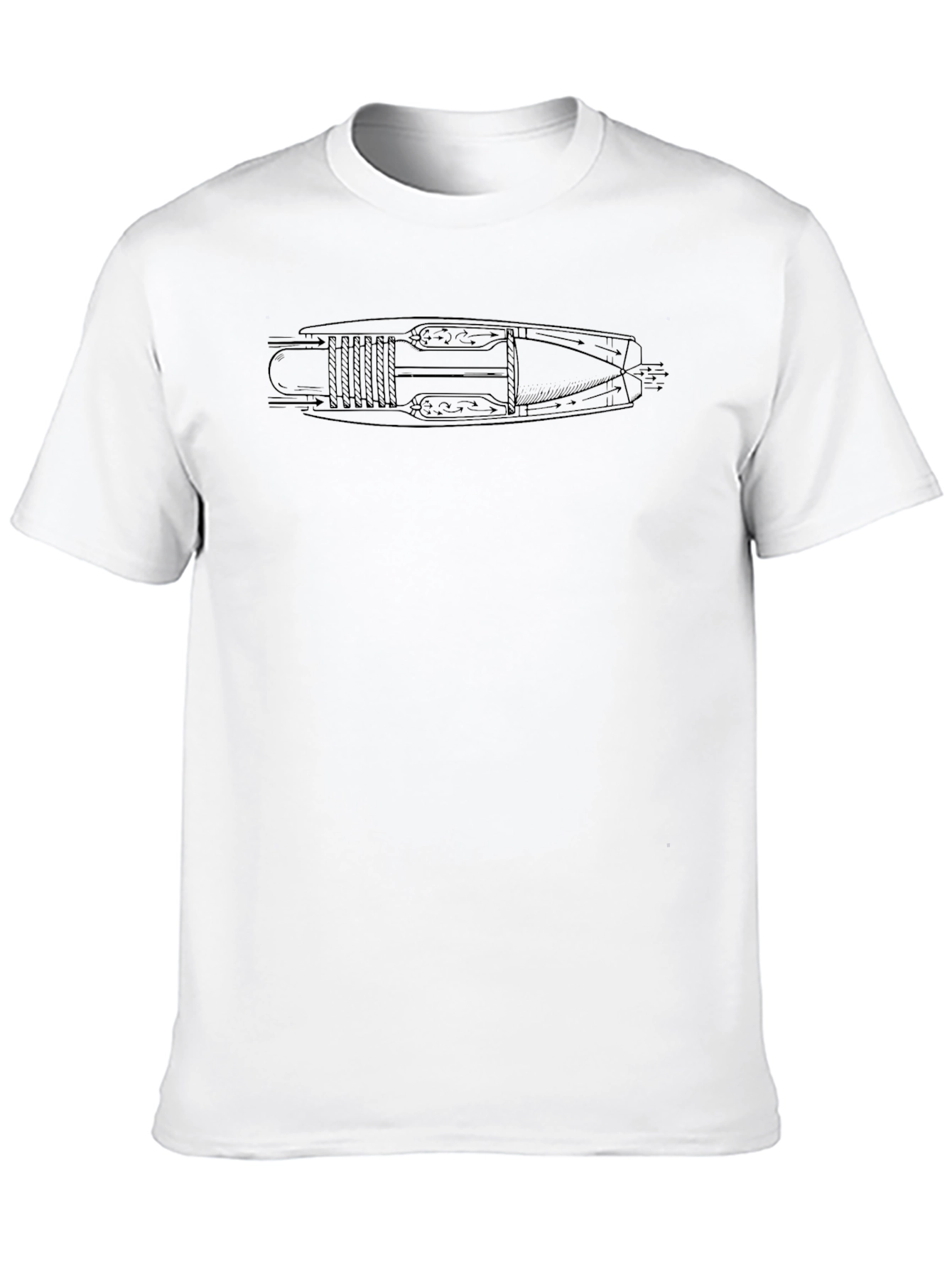Black Jet Engine Schematic T-Shirt view 10