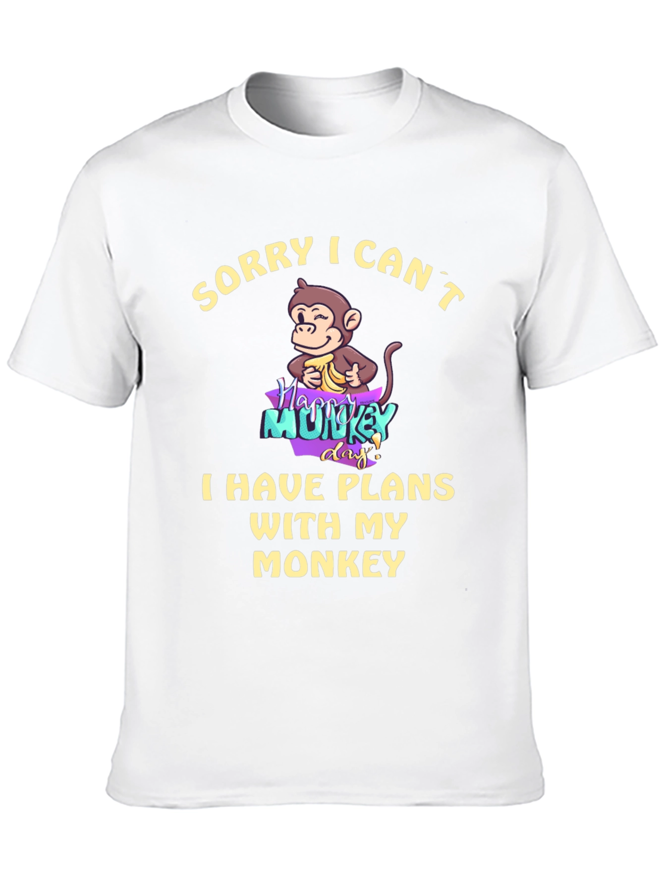 Black Funny Monkey Plans T-Shirt - Soft Cotton Blend view 10