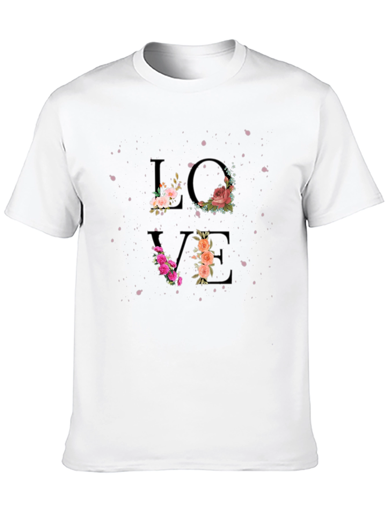 Black Floral Love Graphic Tee - Stylish Black T-Shirt view 10