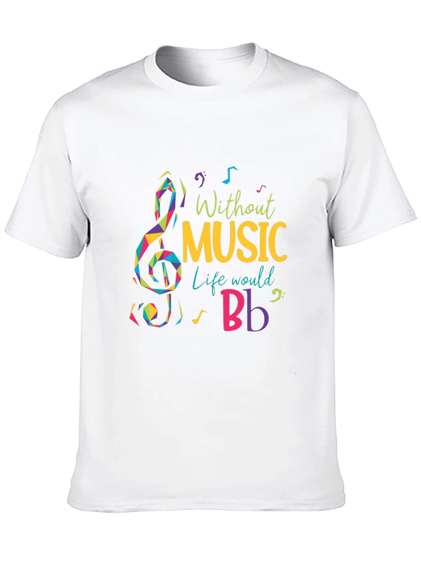 Black Without Music Life Would B Flat T-Shirt view 10
