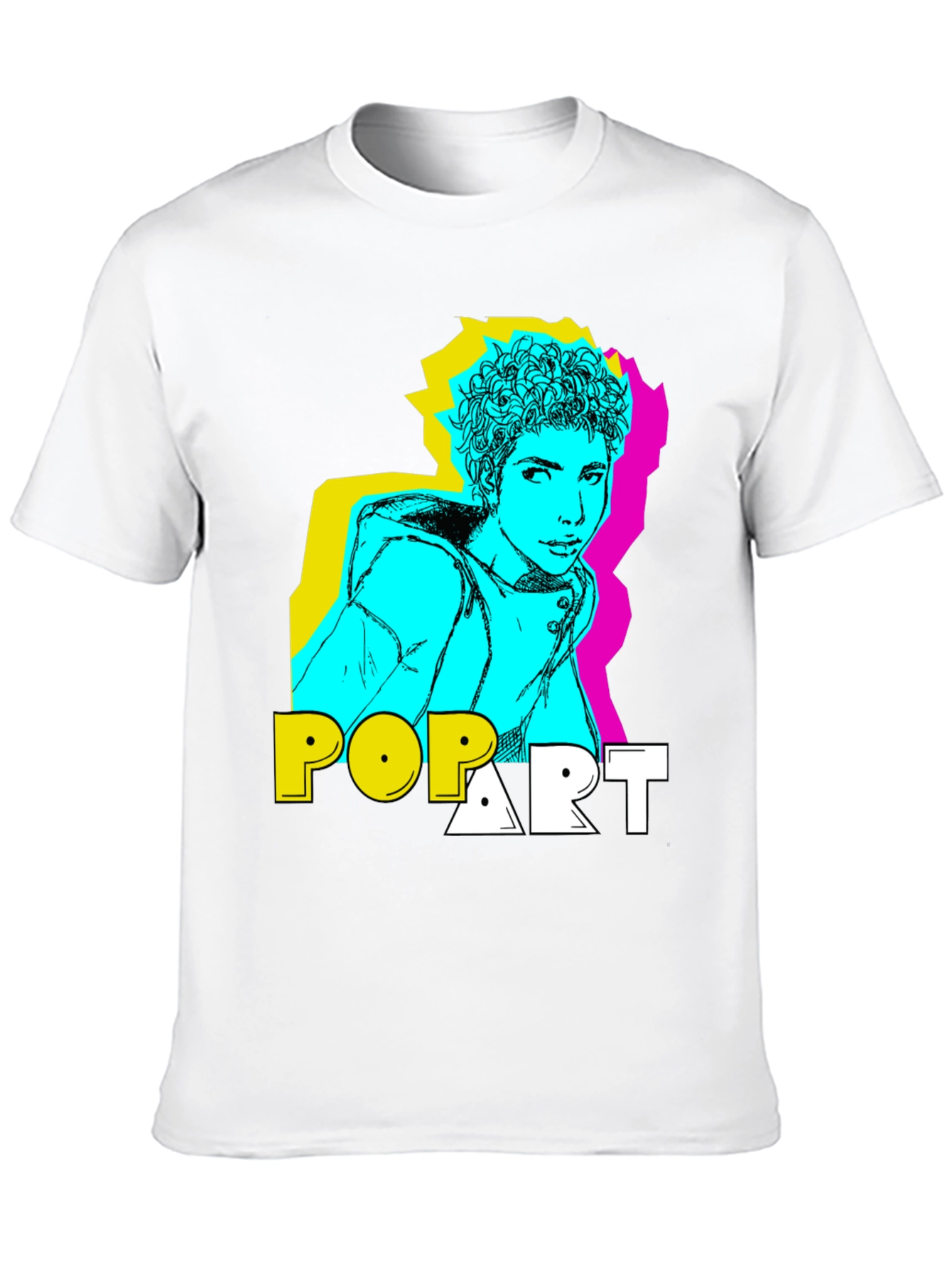 Black Pop Art Style Graphic T-Shirt view 10