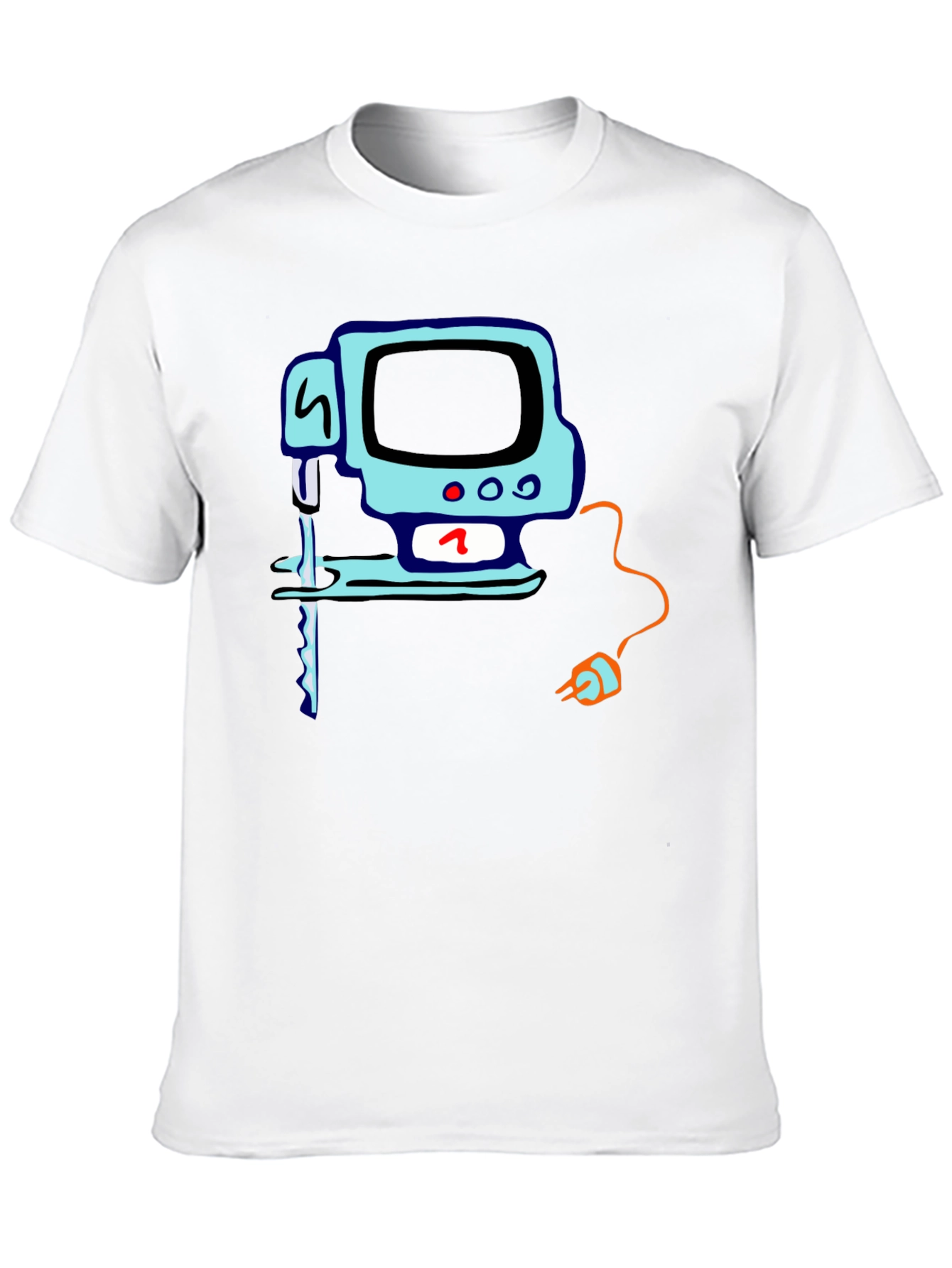 Black Retro Computer T-Shirt - Black Cotton Tee view 10