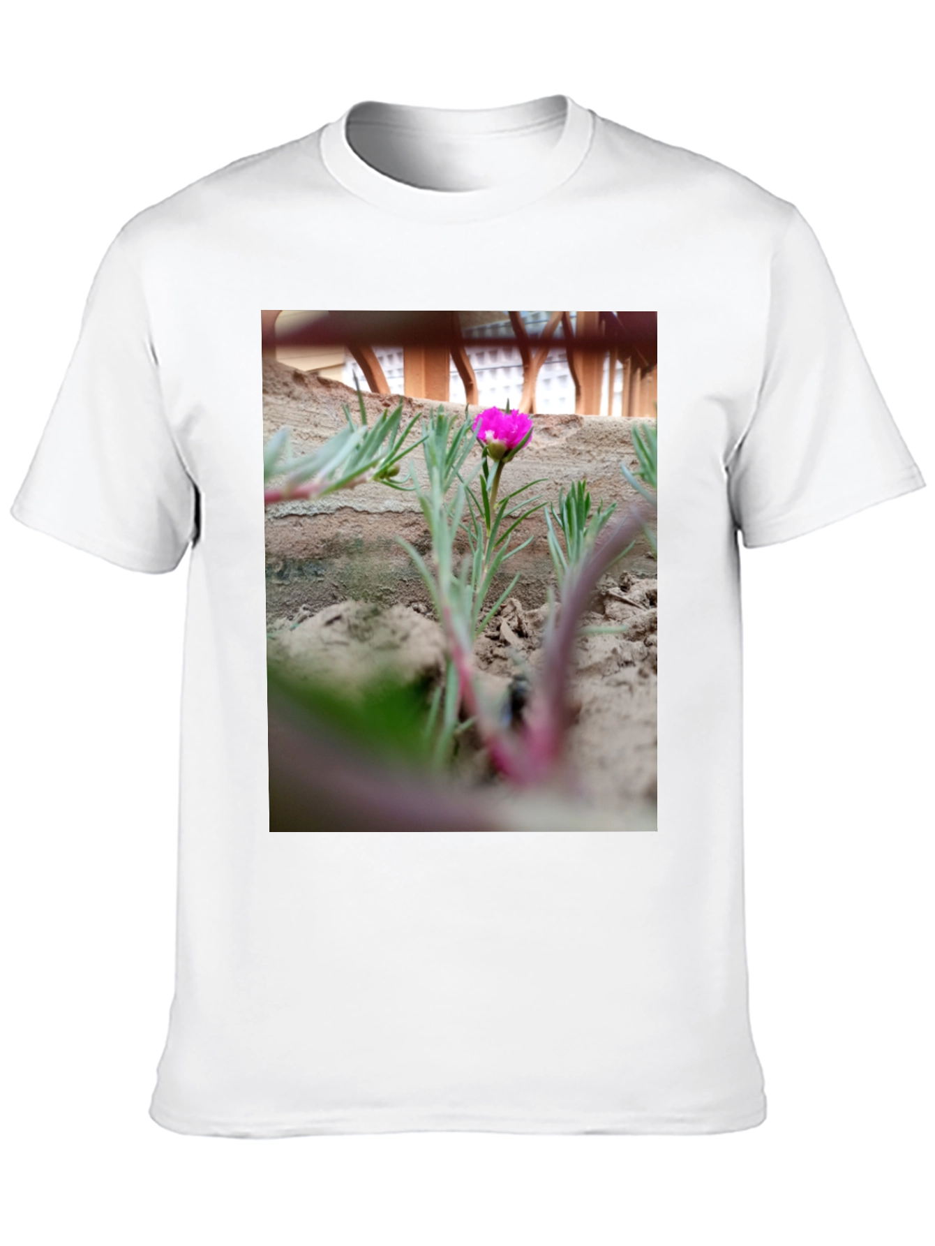 Black Unique Flower Print Black T-Shirt view 10