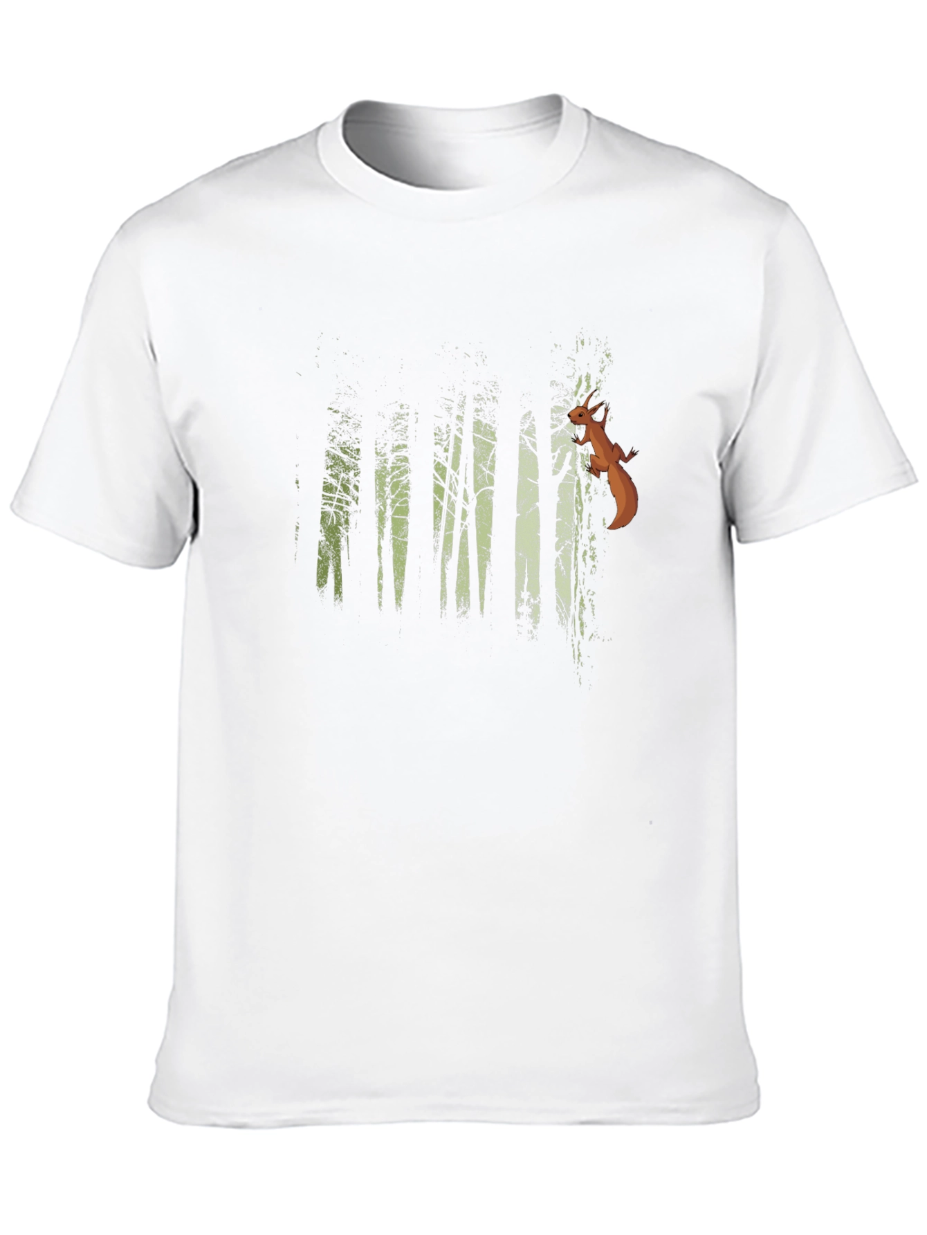 Black Nature Forest Squirrel Graphic T-Shirt view 10