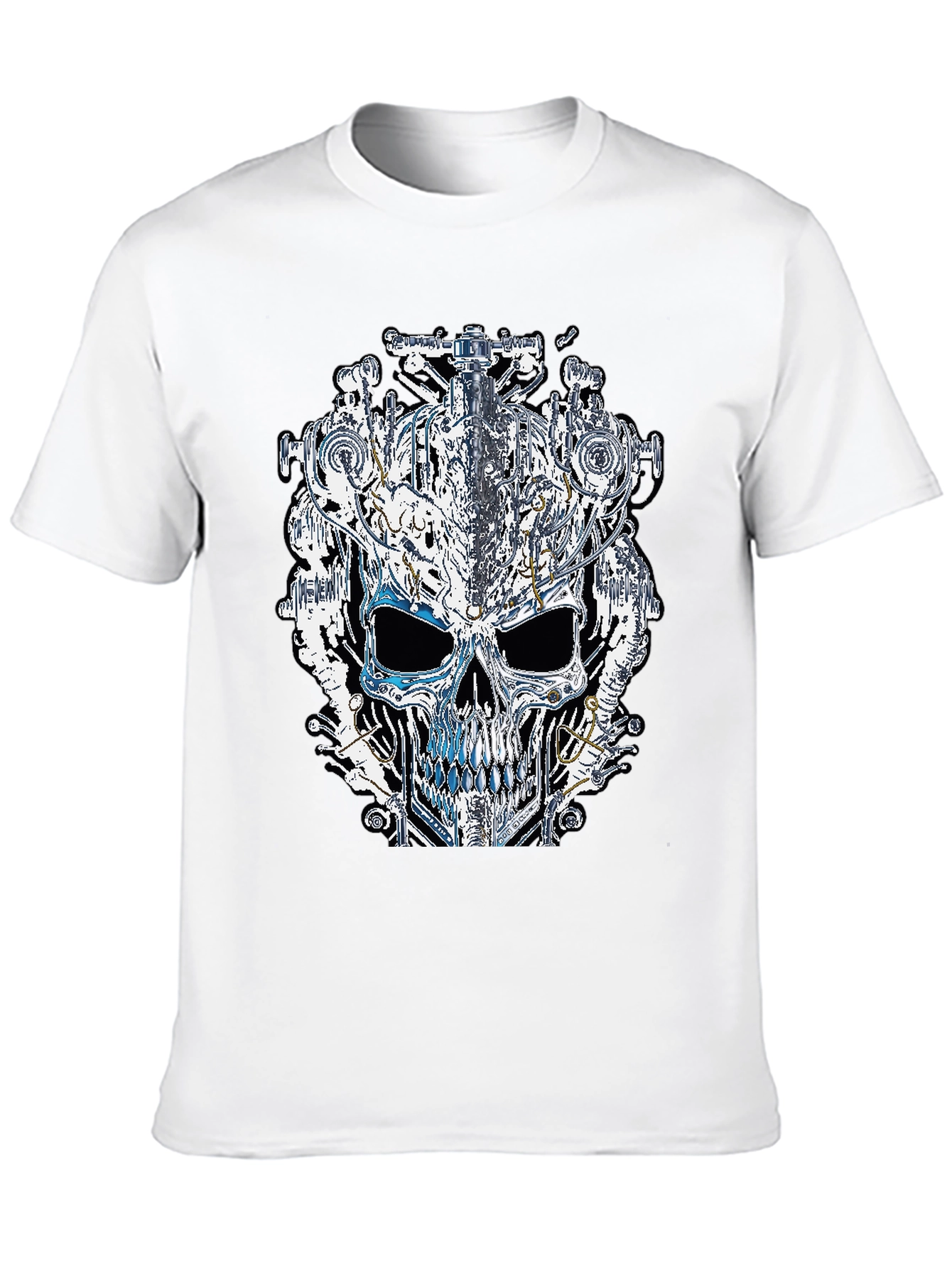 Black Steampunk Skull Graphic Tee view 10